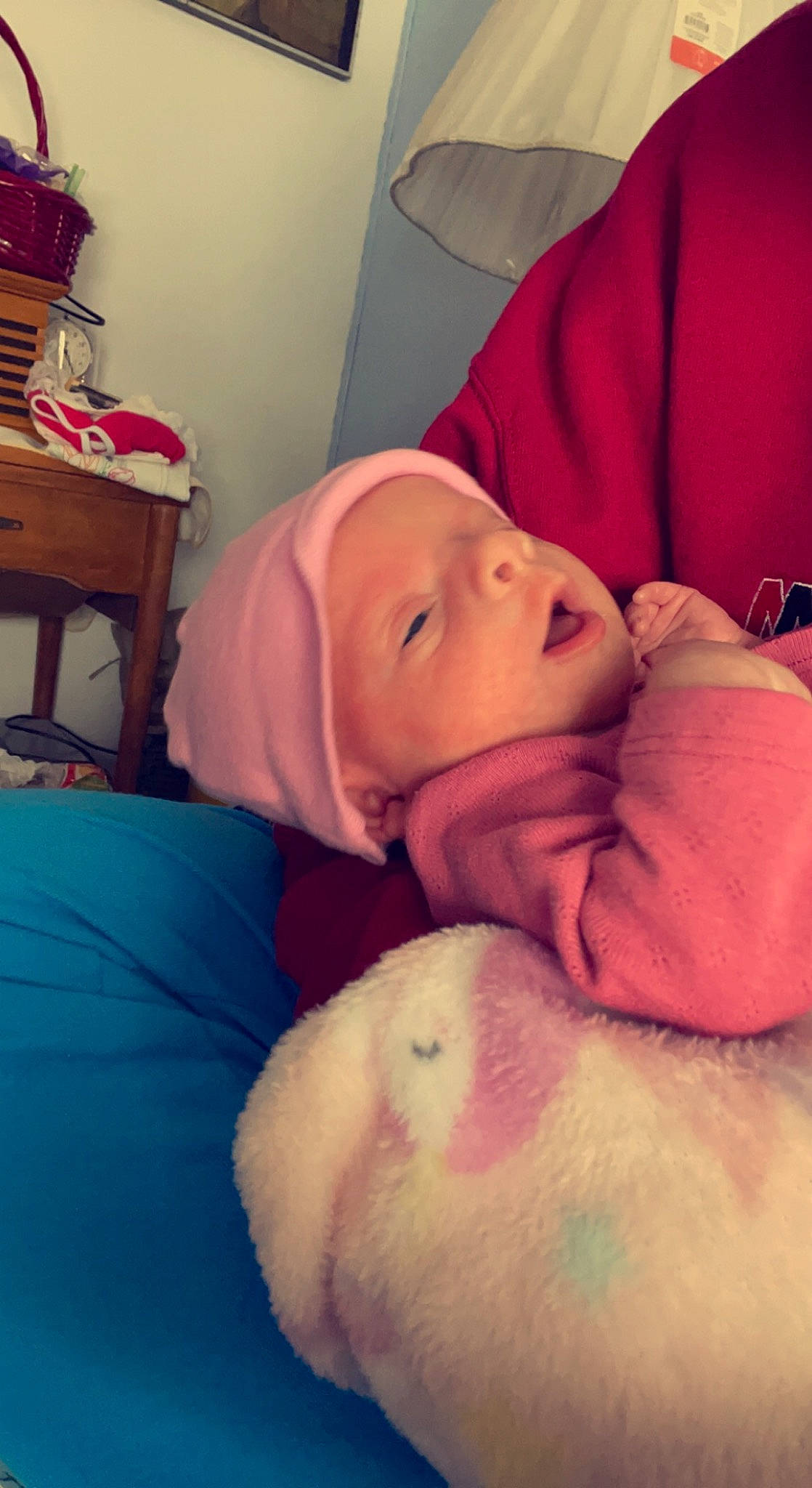 Kailani joined the competition — help win amazing prizes! baby, baby_sleeping, bag, bedtime, cheek, child, comfort, face, flesh, happy, head, headwear, linens, luggage_and_bags, magenta, mouth, nap, person, pink, room