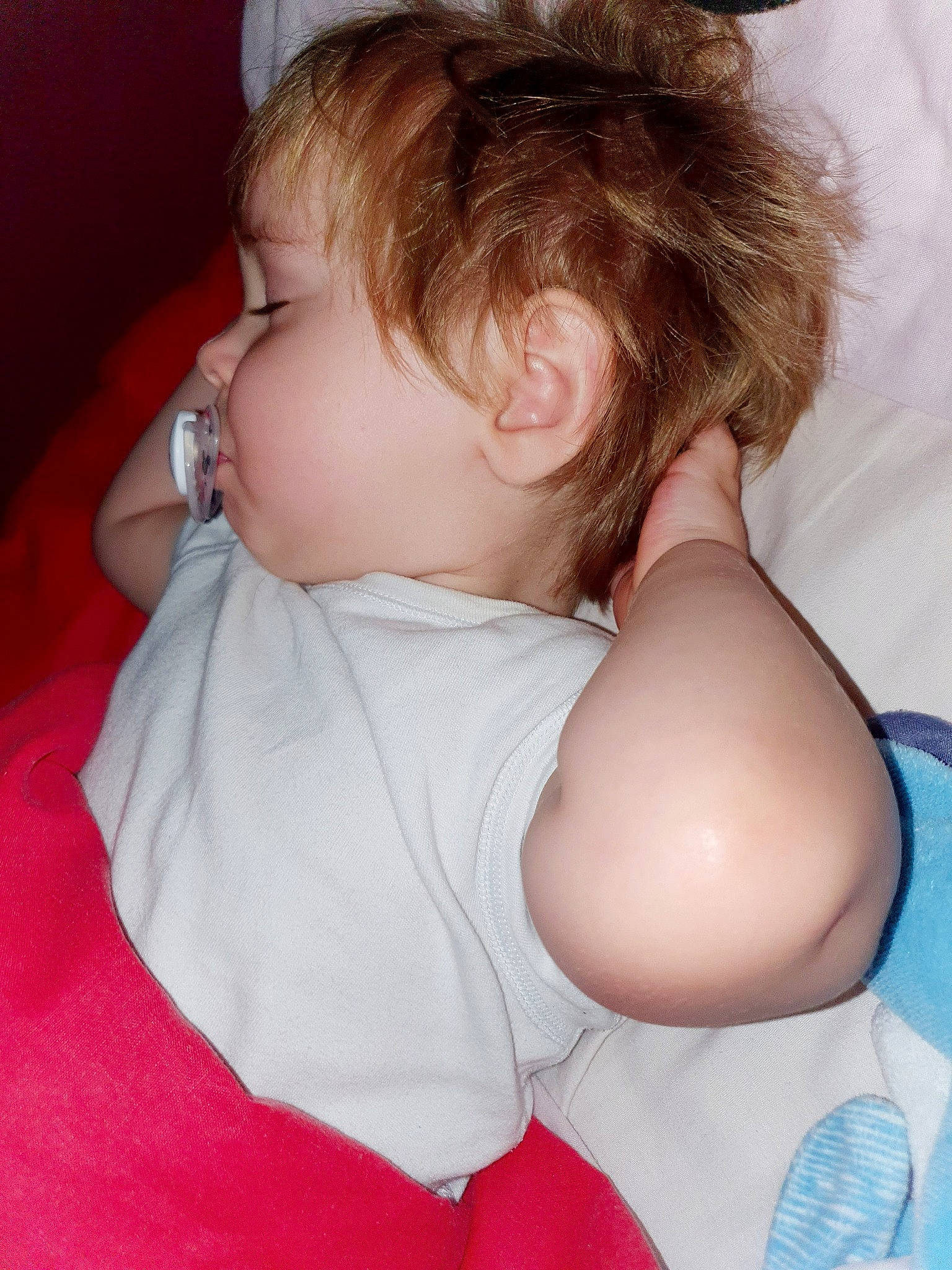 Logan joined the competition — help win amazing prizes! arm, baby, cheek, child, ear, face, hair, neck, nose, person, skin, sleep, toddler