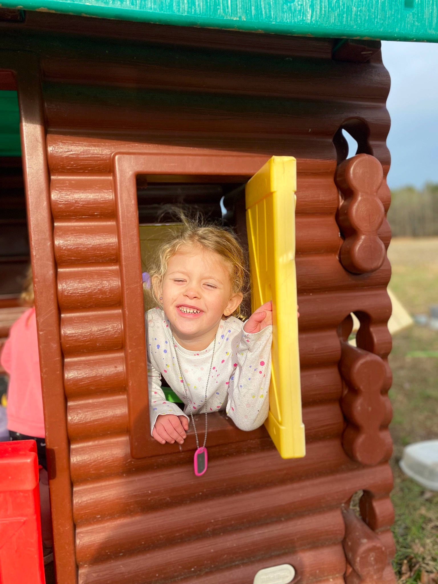 Landry joined the competition — help win amazing prizes! baby_toddler_clothing, beauty, child, city, fun, happy, house, joy, leisure, outdoor_play_equipment, person, photograph, play, playground, playhouse, product, public_space, recreation, smile, snapshot