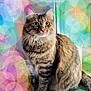 Talla a rejoint le concours — aidez-le/la à gagner de superbes lots ! animal, cat, colorful_background, curious, cute, domestic_animal, feline, fluffy, fur, green_eyes, indoor, pastel_colors, pet, playful, portrait, sitting, soft_lighting, tabby_cat, whiskers, window