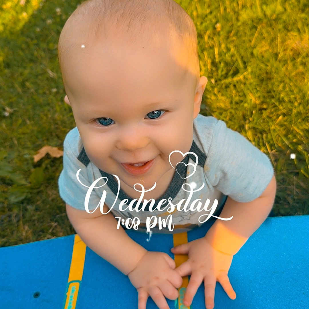 Destree joined the competition — help win amazing prizes! baby, blue_eyes, skateboard, grass, sunlight, shadow, outdoor, child, happy, smiling, short_hair, hands, shirt, playing, daylight, cute, person, closeup, weekdays, time
