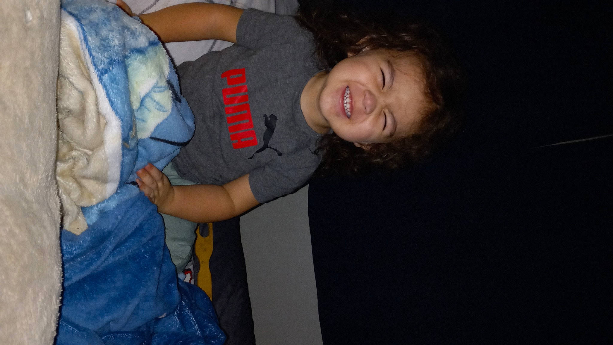 Malaki joined the competition — help win amazing prizes! baby_toddler_clothing, child, darkness, denim, elbow, electric_blue, event, flash_photography, fun, gesture, happy, person, sitting, sleeve, smile, t_shirt, toddler, tree