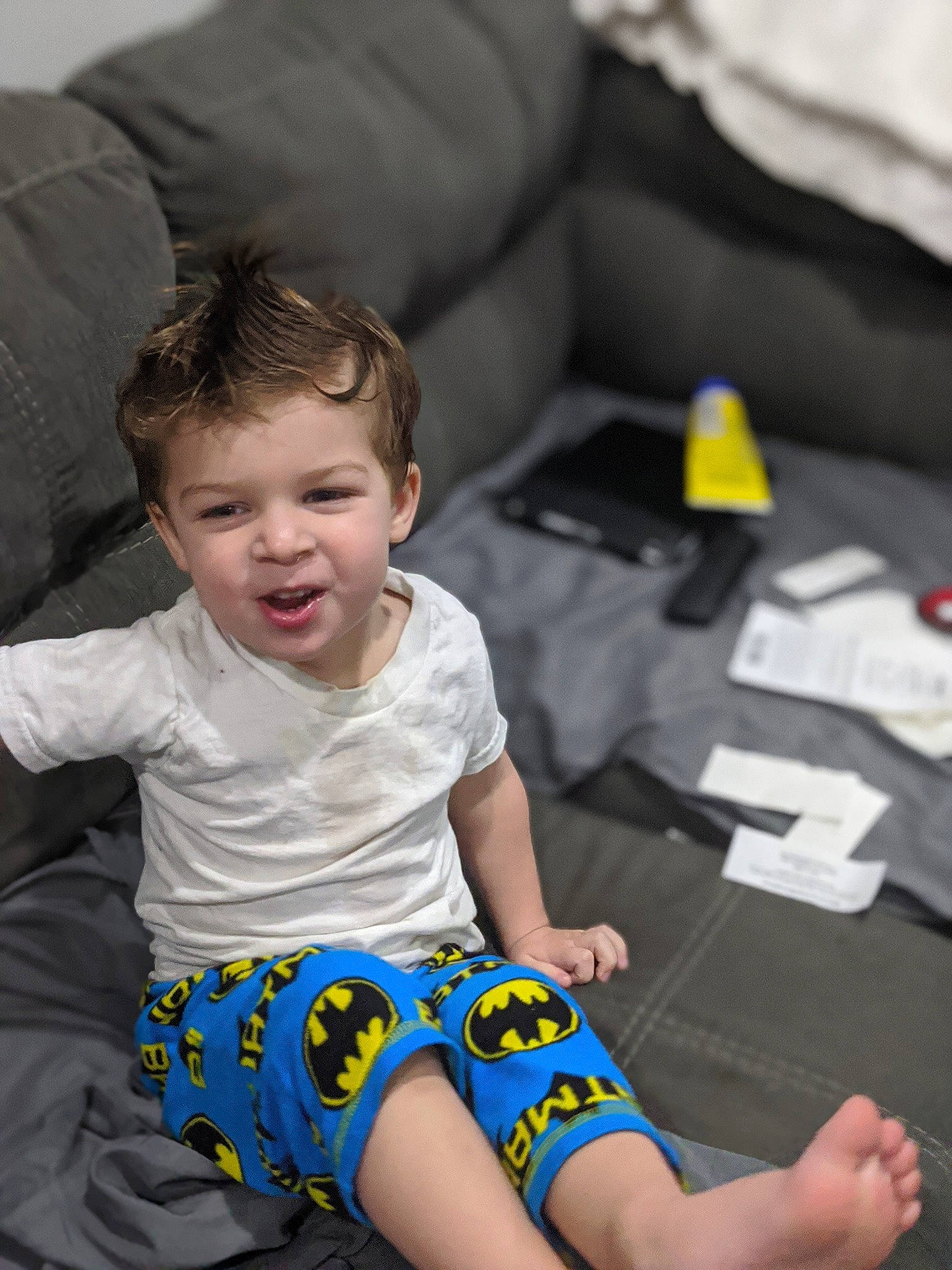 Oliver is registered to the contest to win money with this photo: arm, baby, child, fun, leg, leisure, person, play, sitting, skin, toddler, vacation