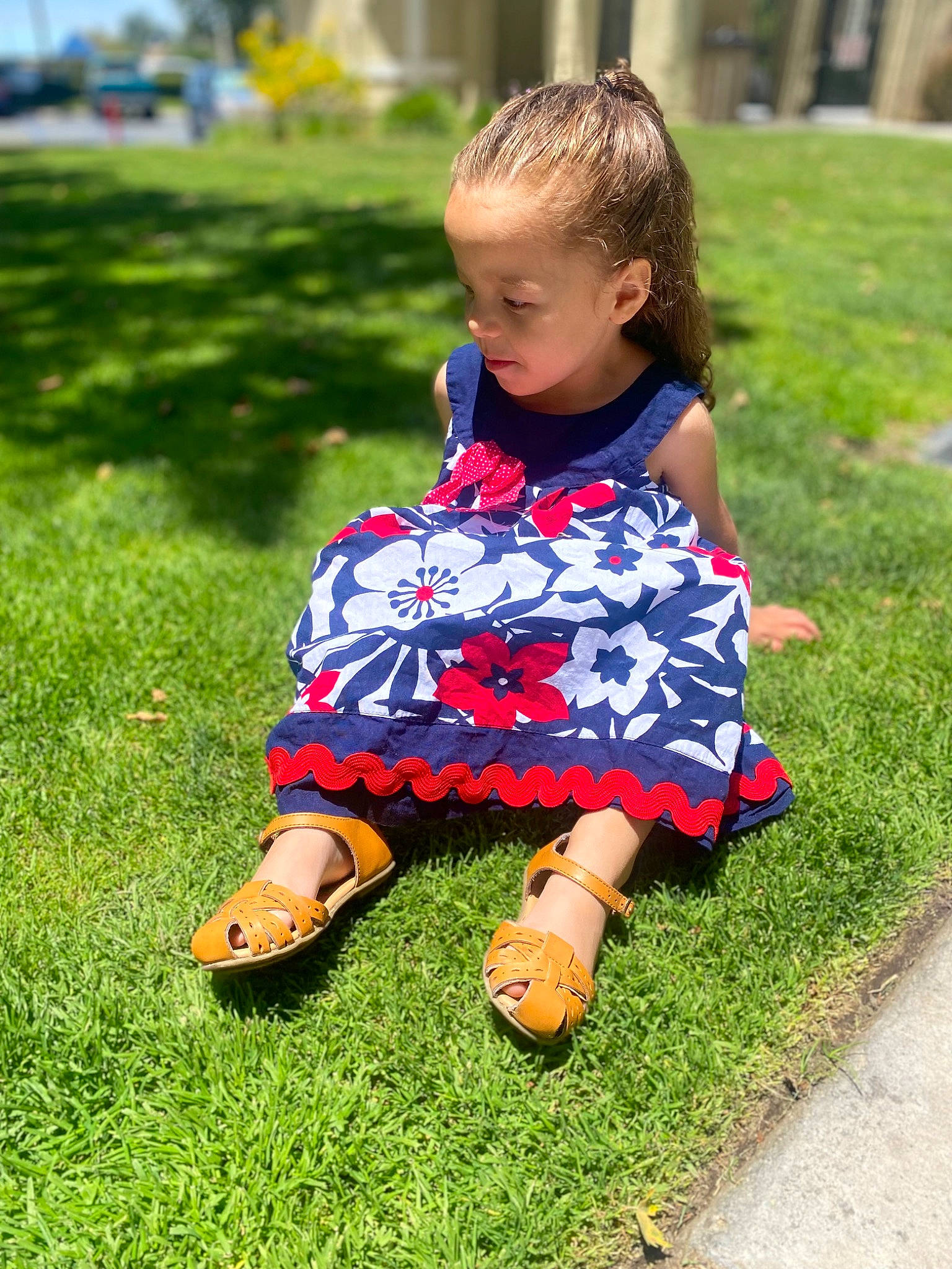 Alanna joined the competition — help win amazing prizes! baby, baby_toddler_clothing, dress, electric_blue, fun, grass, grass_family, grassland, hair, happy, human_leg, joint, lawn, leaf, leisure, people_in_nature, person, plant, recreation, t_shirt