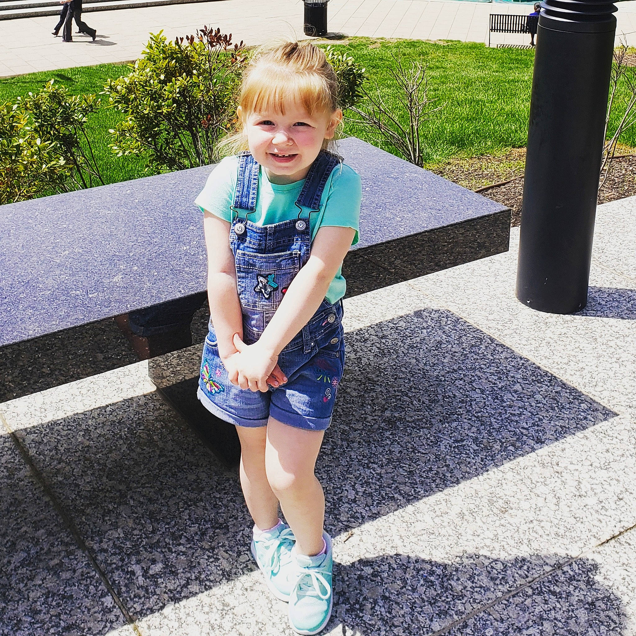 Madalyn joined the competition — help win amazing prizes! blue, child, cool, denim, design, electric_blue, footwear, iron, jeans, joy, pattern, person, play, shoe, shorts, snapshot, square, summer, t_shirt, toddler