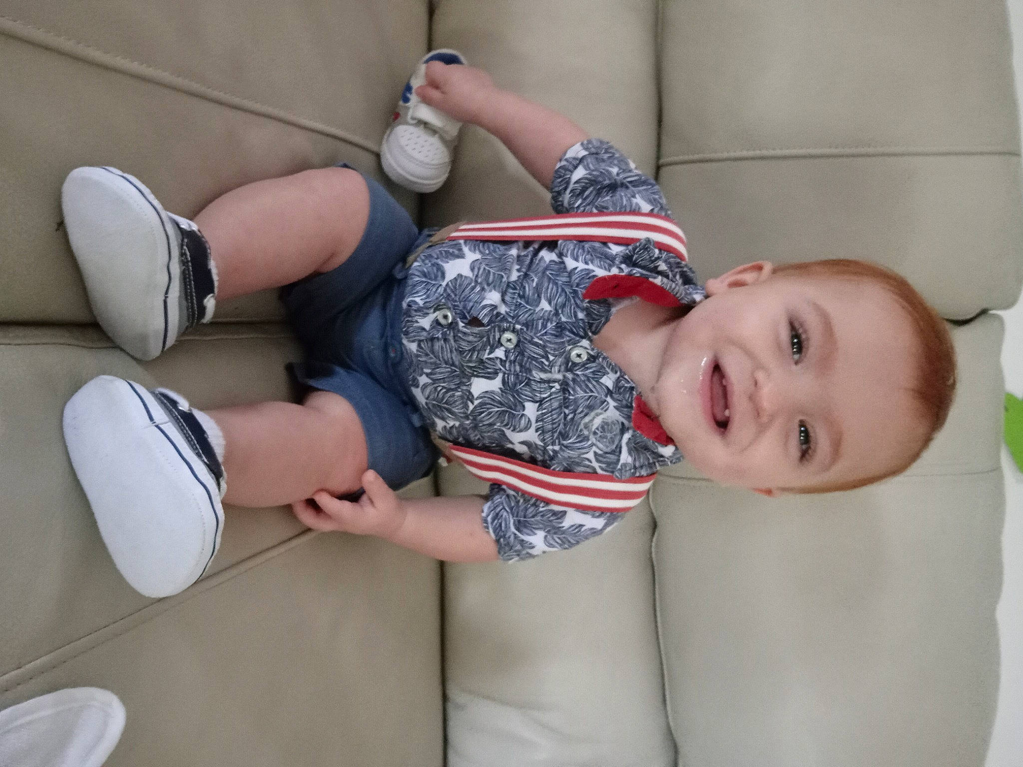 Caeden joined the competition — help win amazing prizes! baby, baby_toddler_clothing, carmine, child, comfort, elbow, finger, foot, fun, happy, human_leg, joint, joy, knee, nail, pattern, person, sitting, smile, thigh
