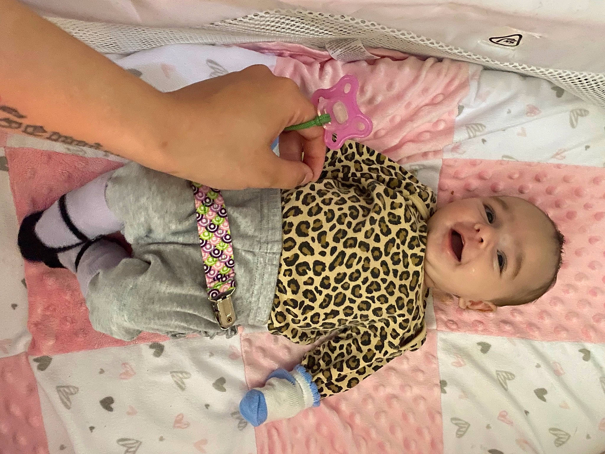 Leah joined the competition — help win amazing prizes! baby, baby_toddler_clothing, bedding, child, comfort, finger, happy, human_leg, leg, linens, nail, pattern, person, pink, room, skin, smile, thigh, thumb, toddler