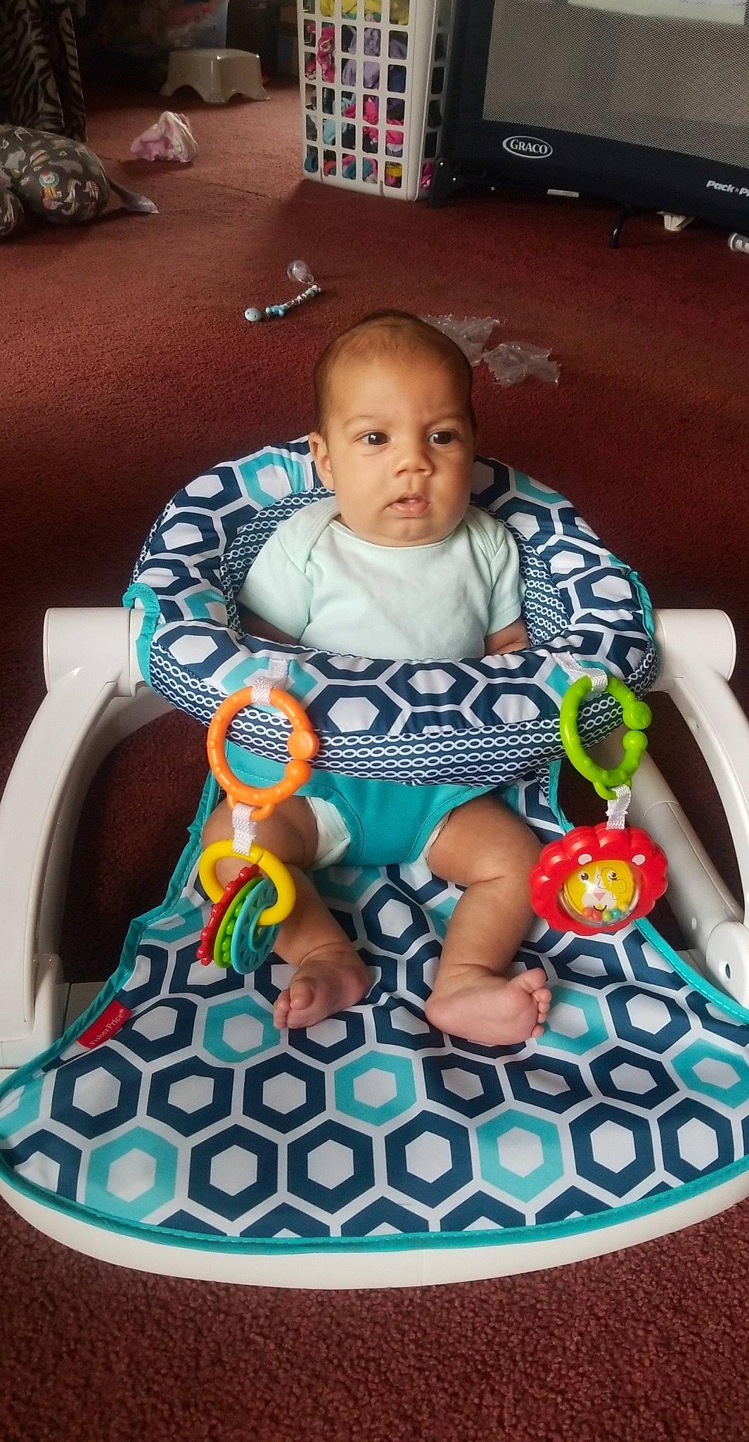 Rayshaun Jr is registered to the contest to win money with this photo: baby, chair, child, furniture, leisure, person, play, sitting, toddler