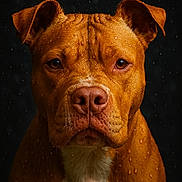 Vicky a rejoint le concours — aidez-le/la à gagner de superbes lots ! alert, animal, attention, brown_fur, canine, close_up, dark_background, dog, ears, expression, eyes, face, mammal, moisture, pet, portrait, snout, studio_lighting, water_droplets, wet