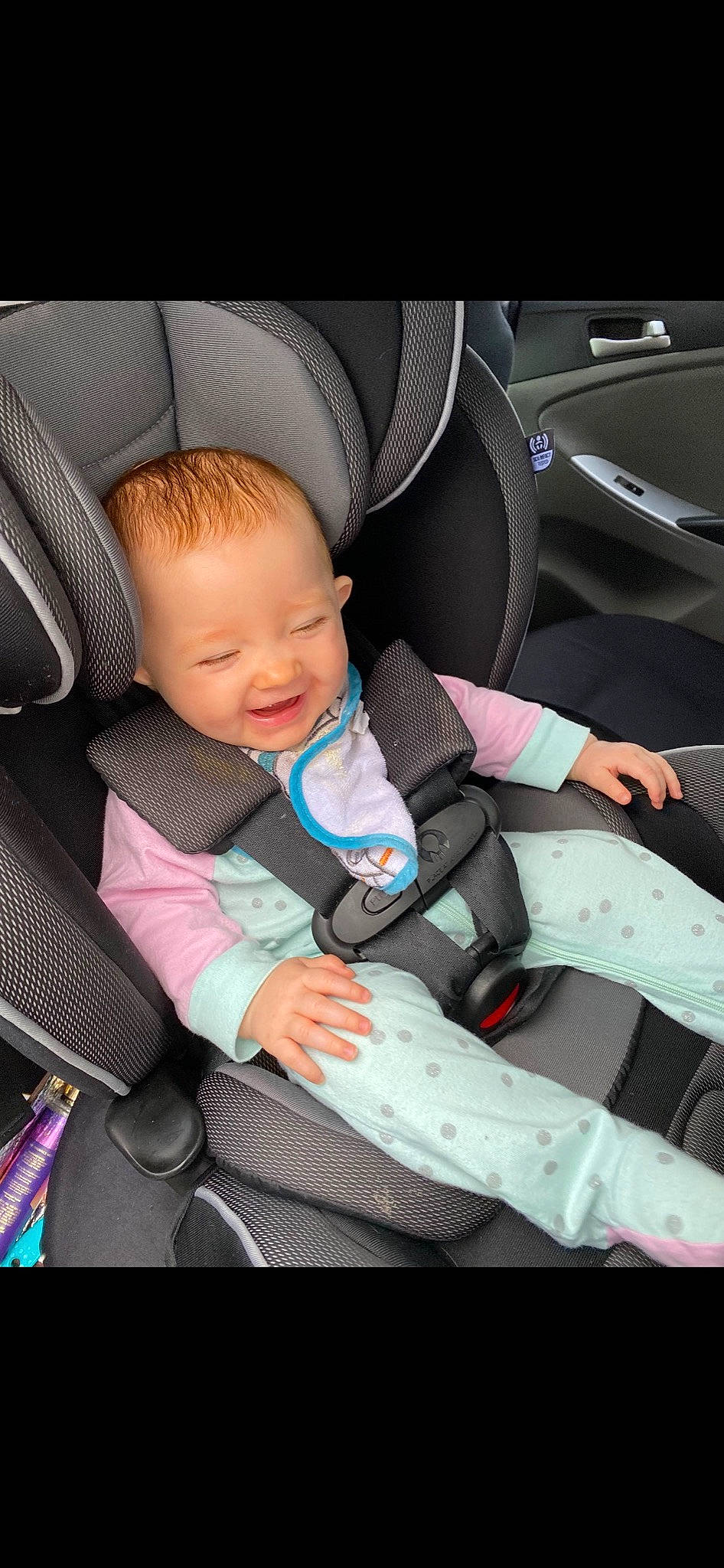 Haisley joined the competition — help win amazing prizes! auto_part, automotive_design, baby, baby_carriage, baby_in_car_seat, baby_products, car, car_seat, car_seat_cover, child, comfort, head_restraint, motor_vehicle, person, personal_luxury_car, seat_belt, smile, steering_part, steering_wheel, toddler