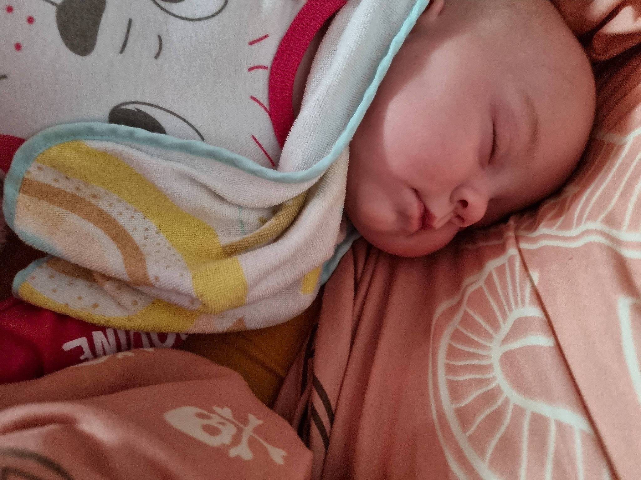 évie Et élie a rejoint le concours — aidez-le/la à gagner de superbes lots ! baby, baby_products, baby_sleeping, baby_toddler_clothing, bedding, bedtime, blanket, carmine, cheek, child, comfort, head, linens, nap, nose, person, pink, room, skin, sleep