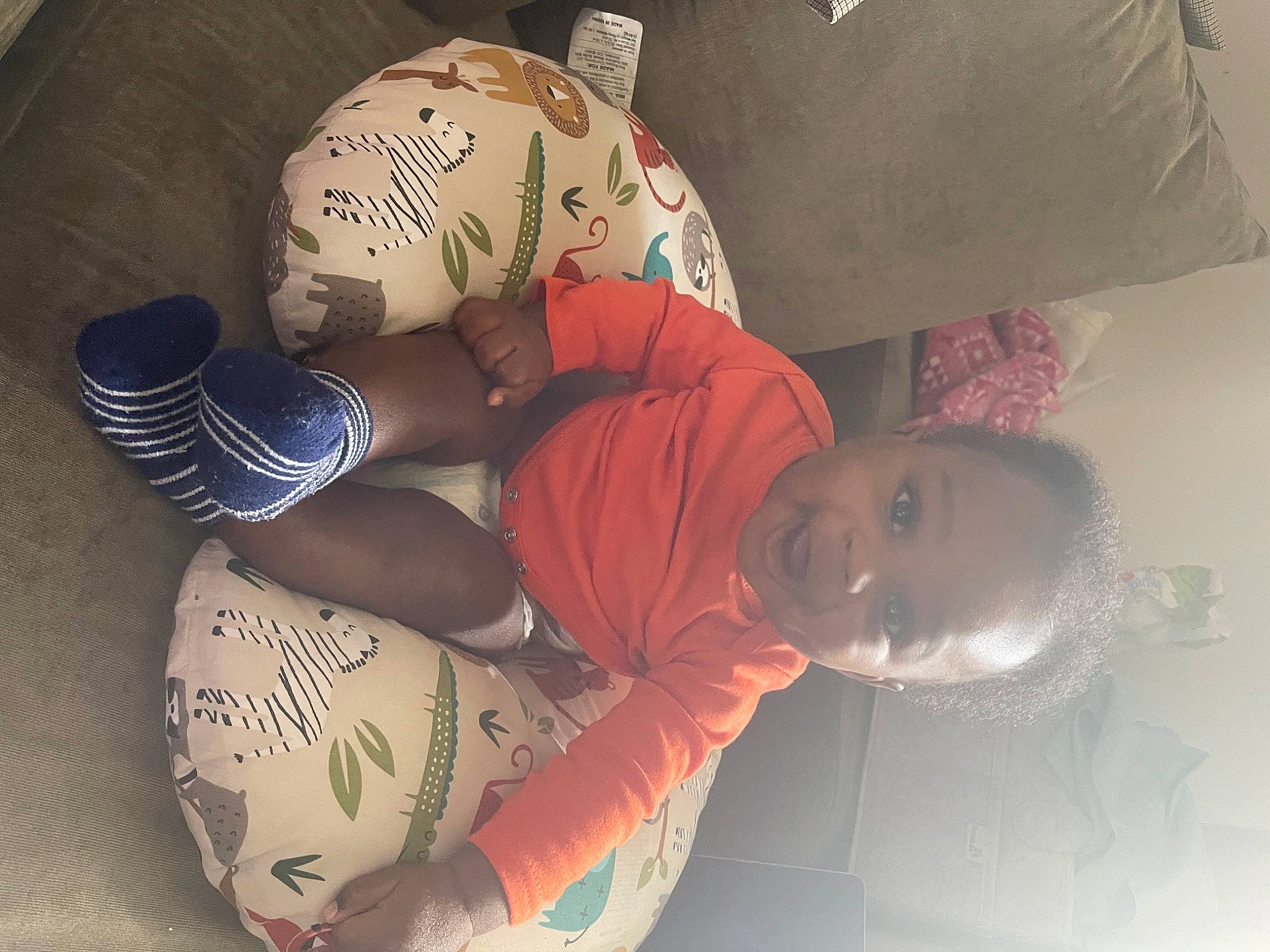 Clarence joined the competition — help win amazing prizes! abdomen, arm, baby, child, comfort, elbow, finger, hand, happy, headgear, human_body, human_leg, knee, leg, person, personal_protective_equipment, sports_gear, t_shirt, thigh, toddler