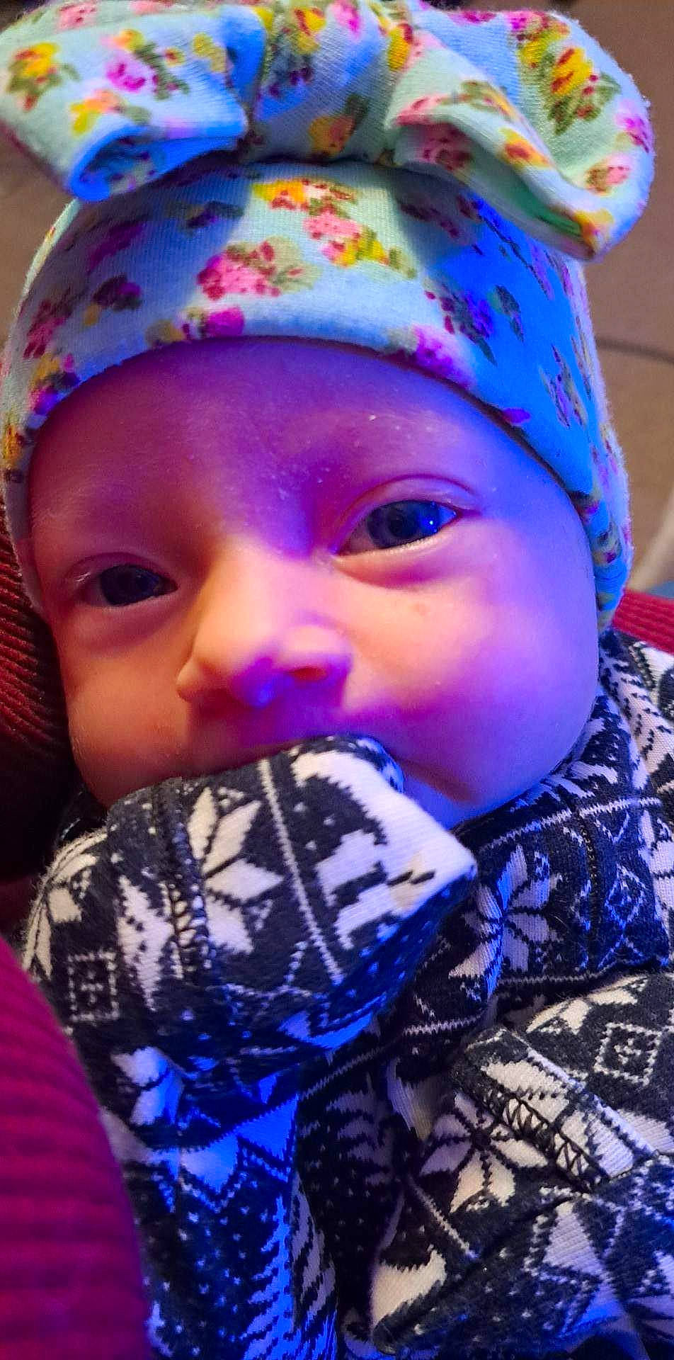 Ava joined the competition — help win amazing prizes! art, baby, cap, cheek, child, cool, electric_blue, fun, happy, headgear, headwear, helmet, knit_cap, lip, magenta, person, pink, purple, smile, textile