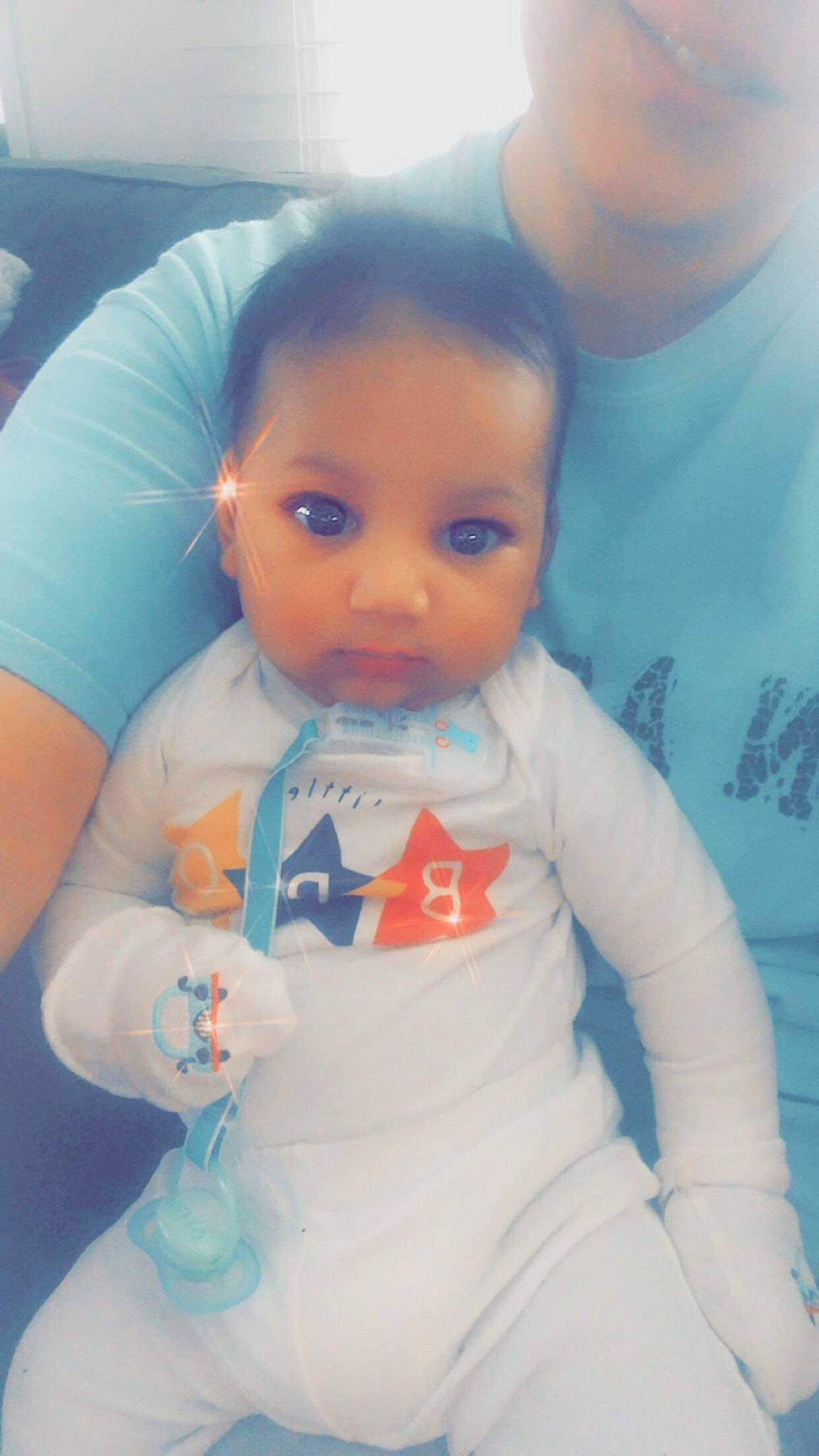 Johnnie joined the competition — help win amazing prizes! baby, cheek, child, eye, forehead, head, lip, person, product, skin, smile, toddler