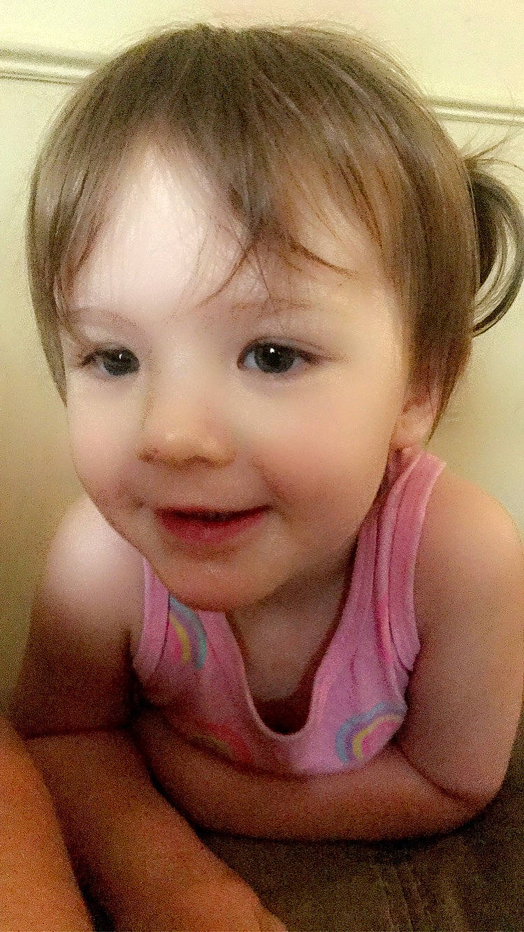 Scarlet is registered to the contest to win money with this photo: baby, bangs, cheek, child, chin, ear, eyelash, finger, gesture, happy, iris, jaw, joy, lip, mouth, neck, nose, person, pink, skin