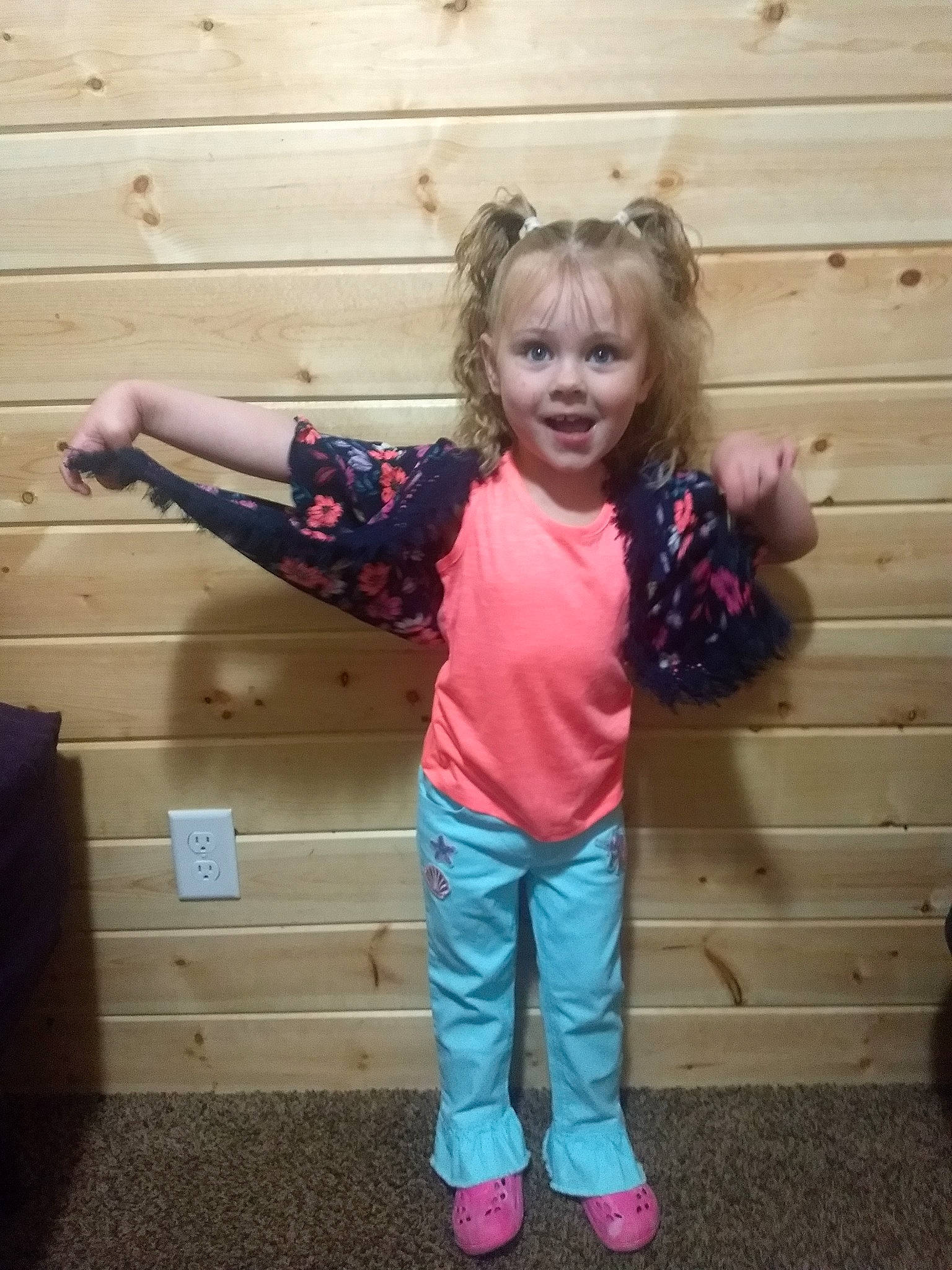 Jorja joined the competition — help win amazing prizes! arm, blond, child, fun, happy, joint, joy, leg, person, pink, play, shoulder, smile, standing, t_shirt, toddler