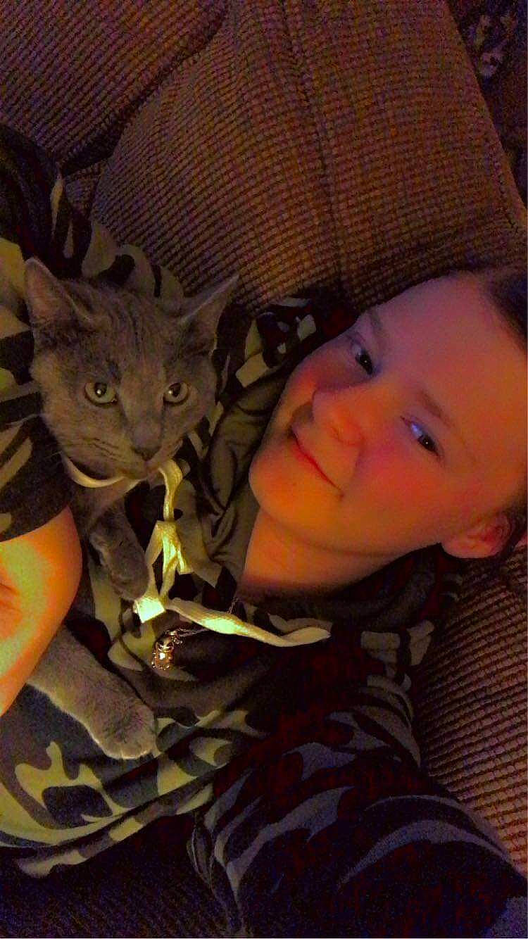 Bolt joined the competition — help win amazing prizes! carnivore, cat, child, comfort, cool, domestic_short_haired_cat, fashion_accessory, felidae, fur, happy, head, iris, knit_cap, lap, pattern, sitting, small_to_medium_sized_cats, smile, toddler, whiskers