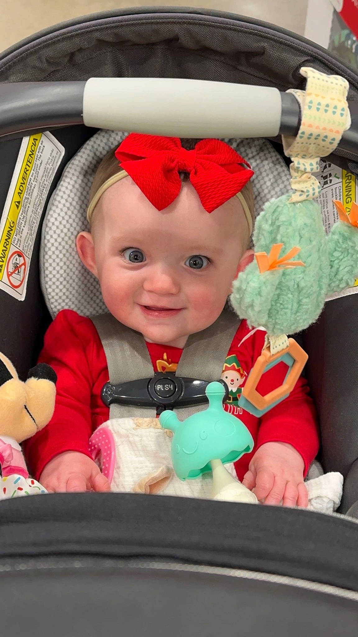 Elaine joined the competition — help win amazing prizes! auto_part, baby, baby_carriage, baby_products, baby_toddler_clothing, car_seat, cheek, child, eye, fun, happy, headwear, joy, motor_vehicle, person, pink, product, skin, smile, snapshot