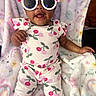 Amairgrace joined the competition — help win amazing prizes! baby, child, sunglasses, cherry_pattern, onesie, blanket, rainbow, star, smile, cute, infant, playful, soft_texture, colorful, person, clothing, indoor, portrait, happy, accessory