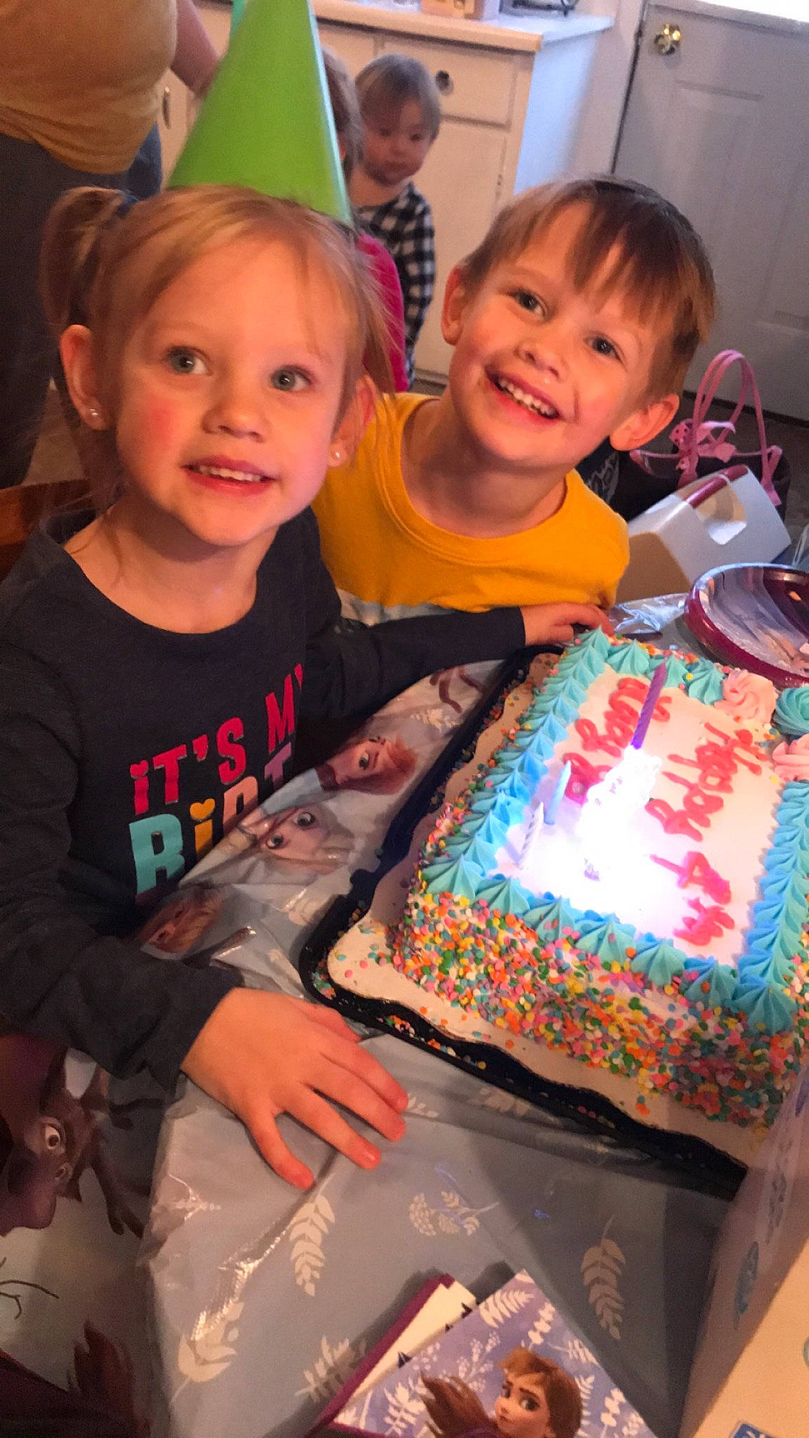 Wesley is registered to the contest to win money with this photo: birthday, cake, child, food, joy, person, play, toddler