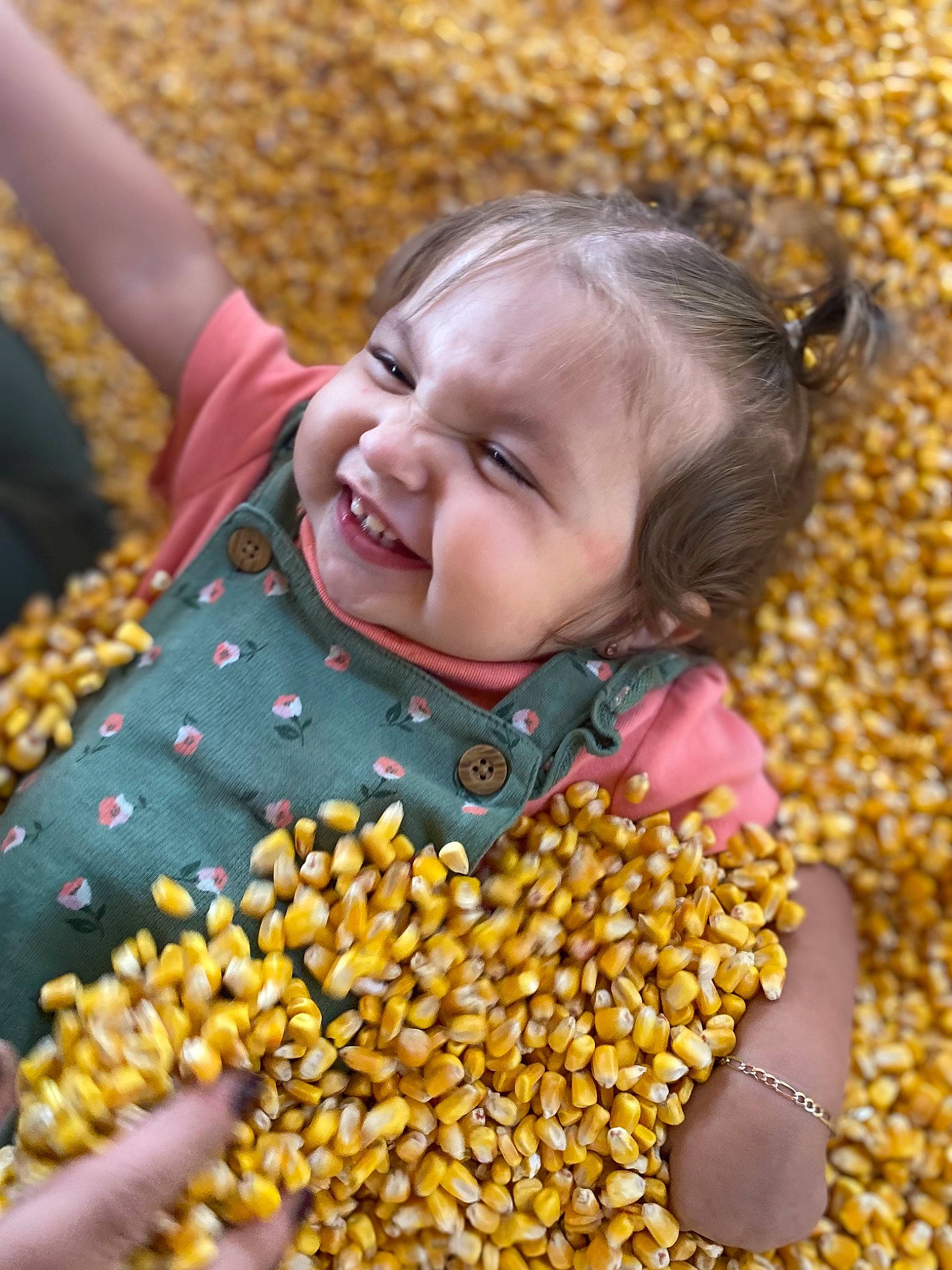 Ezlyn joined the competition — help win amazing prizes! baby, baby_toddler_clothing, bean, child, close_up, fun, happy, ingredient, legume_family, local_food, natural_foods, people_in_nature, person, photograph, plant, smile, superfood, sweetness, toddler, wood