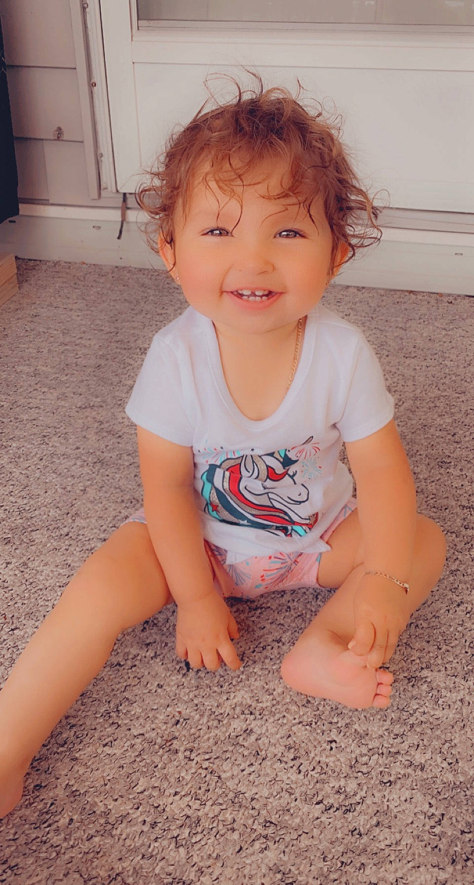 Ezlyn joined the competition — help win amazing prizes! baby_toddler_clothing, cheek, chin, face, facial_expression, flooring, hair, hand, happy, head, human_body, iris, joint, joy, leg, mouth, nose, person, skin, sleeve