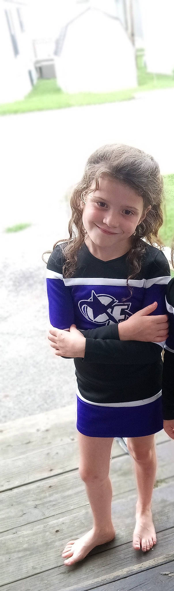 Mckayla joined the competition — help win amazing prizes! arm, brown_hair, child, electric_blue, flash_photography, fun, gesture, grass, hair, hairstyle, happy, joy, leisure, long_hair, pattern, person, recreation, shoulder, sleeve, smile