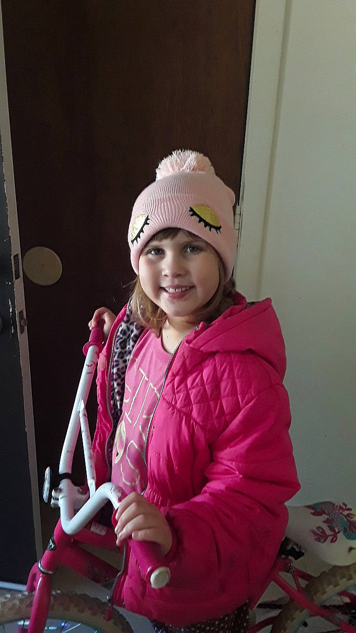 Katelynn joined the competition — help win amazing prizes! beanie, bonnet, cap, child, headgear, headwear, joy, knit_cap, magenta, person, pink, smile, toddler