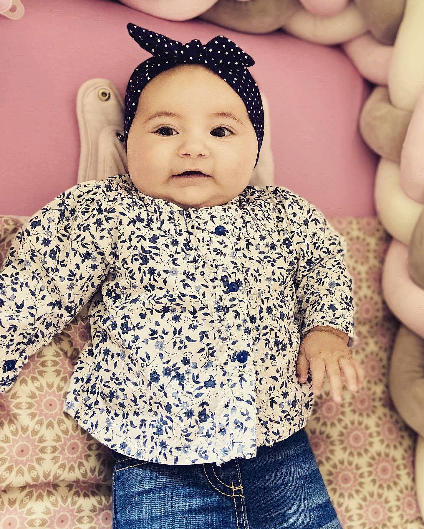 Camila a rejoint le concours — aidez-le/la à gagner de superbes lots ! baby, beauty, cheek, child, child_model, clothing, design, ear, face, forehead, head, headgear, lip, outerwear, pattern, person, skin, sleeve, smile, toddler