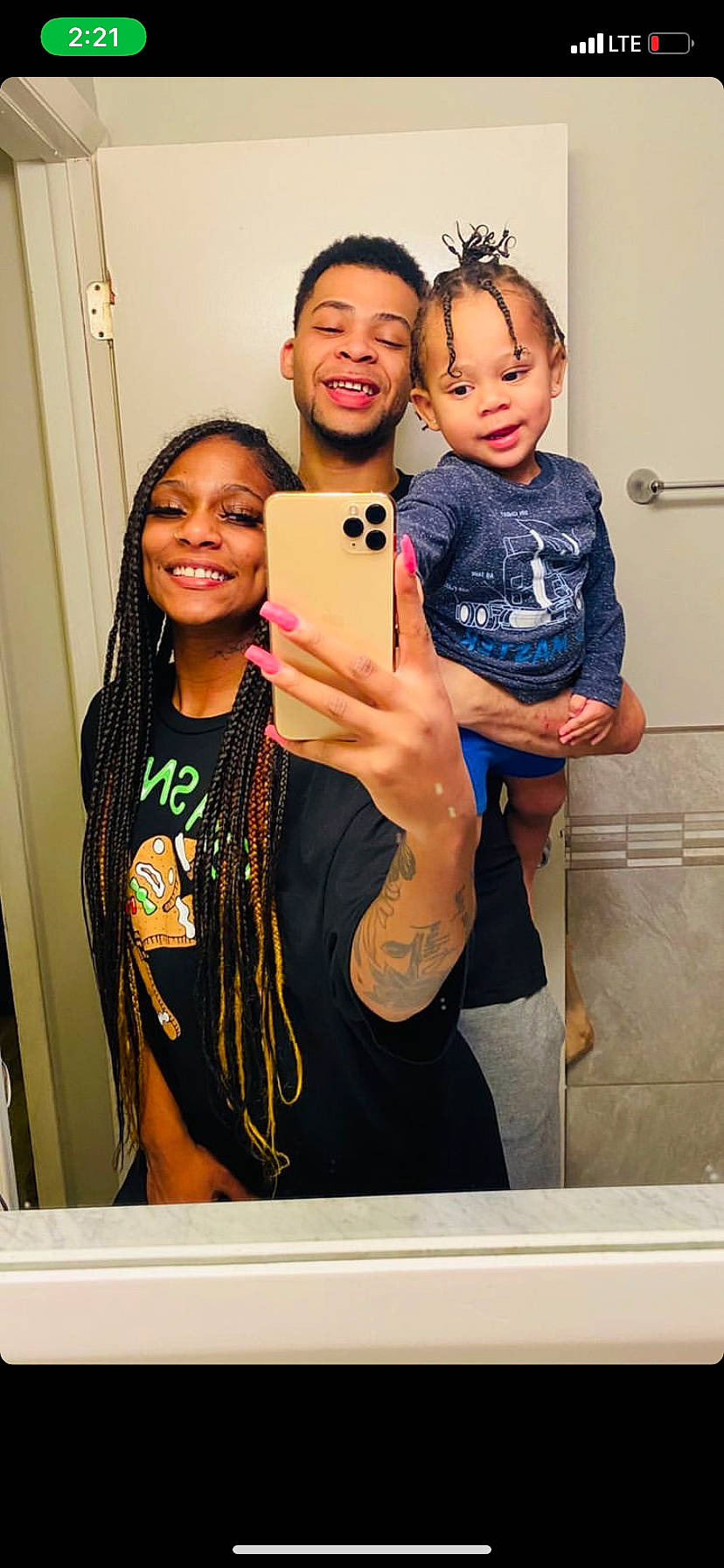 Deshawn joined the competition — help win amazing prizes! baby, baby_toddler_clothing, communication_device, cool, curtain, facial_expression, happy, jewellery, joy, love, makeover, mirror, mobile_phone, necklace, person, portable_communications_device, scarf, selfie, smartphone, stole