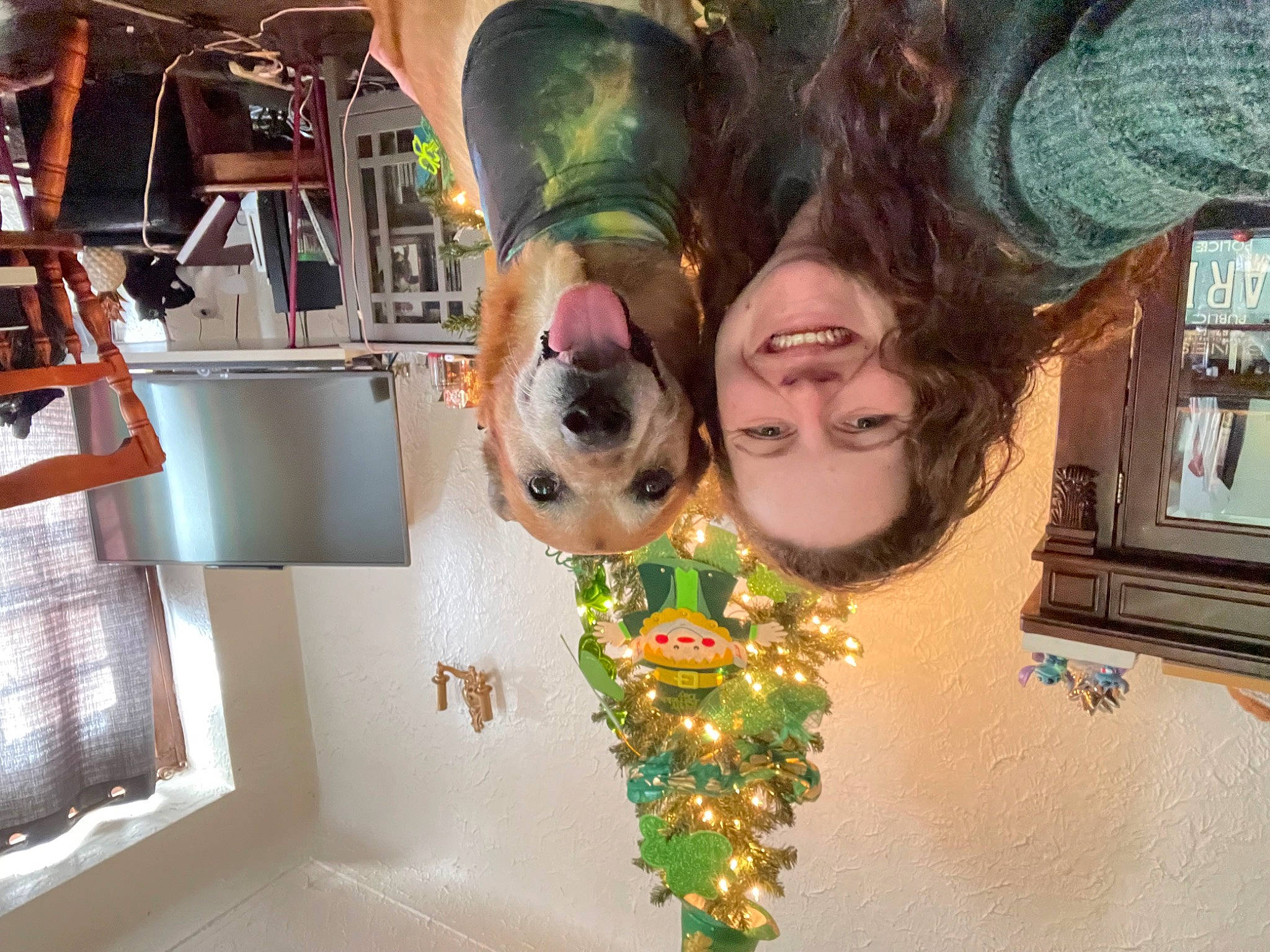 Striker joined the competition — help win amazing prizes! beard, christmas_ornament, event, eyewear, facial_hair, fawn, fun, green, happy, holiday, leisure, ornament, room, selfie, smile, sunglasses, tree, vision_care, window, wood