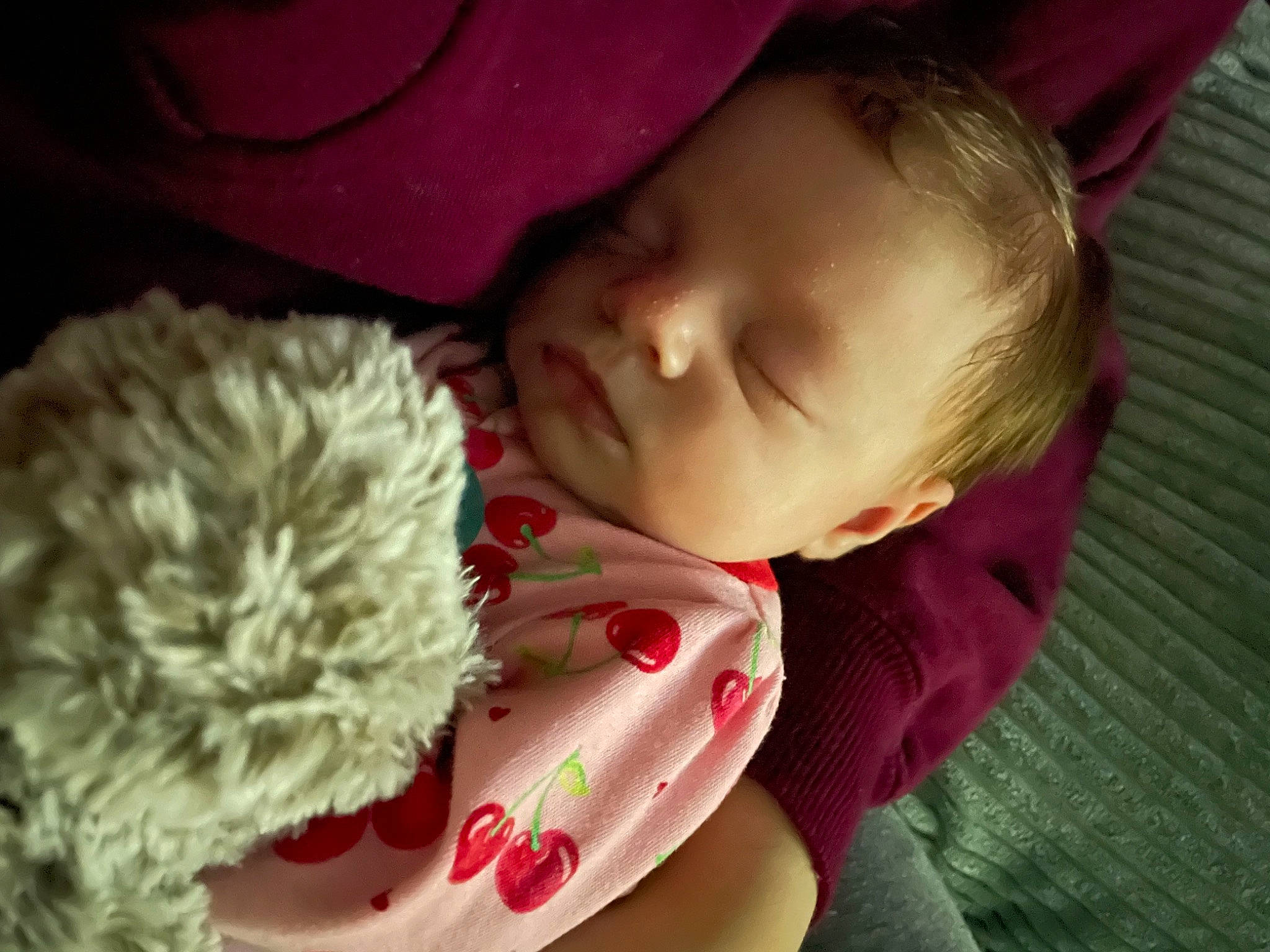 Aleah is registered to the contest to win money with this photo: baby, baby_sleeping, baby_toddler_clothing, cheek, chin, comfort, eye, facial_expression, happy, head, headgear, iris, lip, mammal, mouth, nose, person, pink, skin, toddler