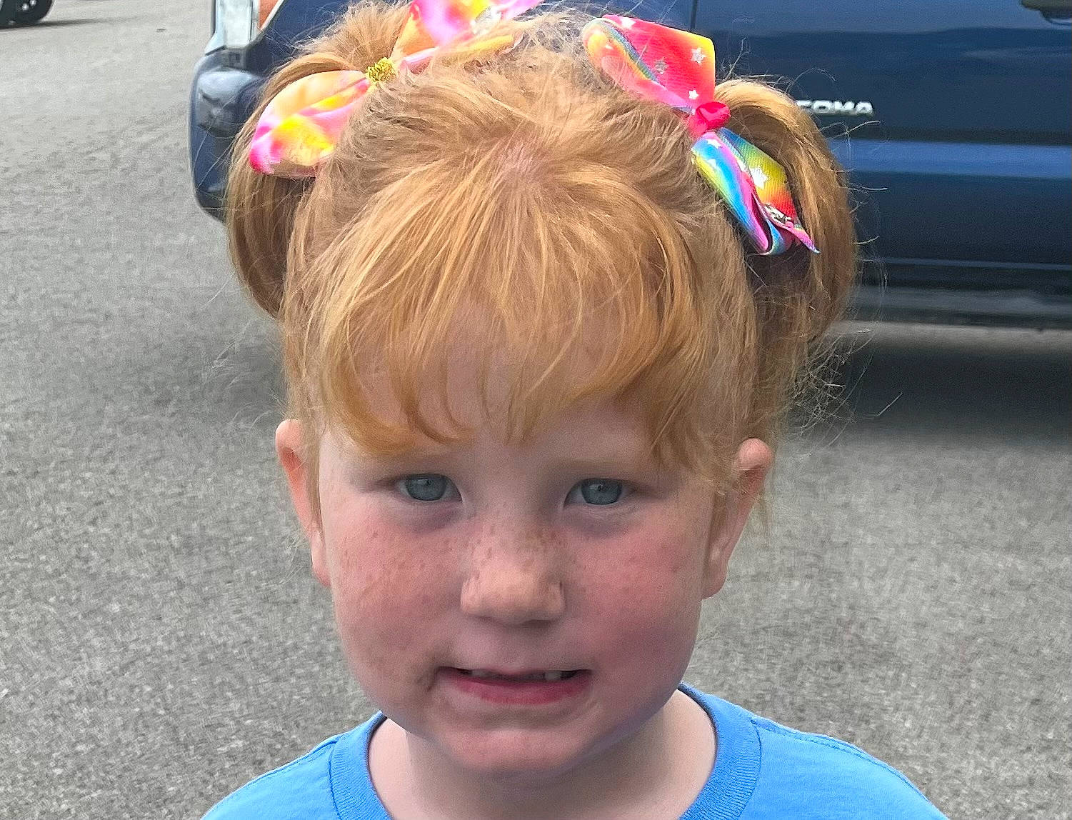 Adalynn joined the competition — help win amazing prizes! blond, blue, brown_hair, child, chin, cool, electric_blue, event, eyewear, fashion_accessory, feathered_hair, fun, hair_accessory, hair_care, hair_coloring, headband, headpiece, person, photograph, toddler