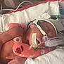 Zyalani joined the competition — help win amazing prizes! baby, hospital, medical_equipment, tube, monitor, bed, blanket, pillow, infant, patient, healthcare, sleeping, medical_care, child, person, resting, connected, cute, pink, soft