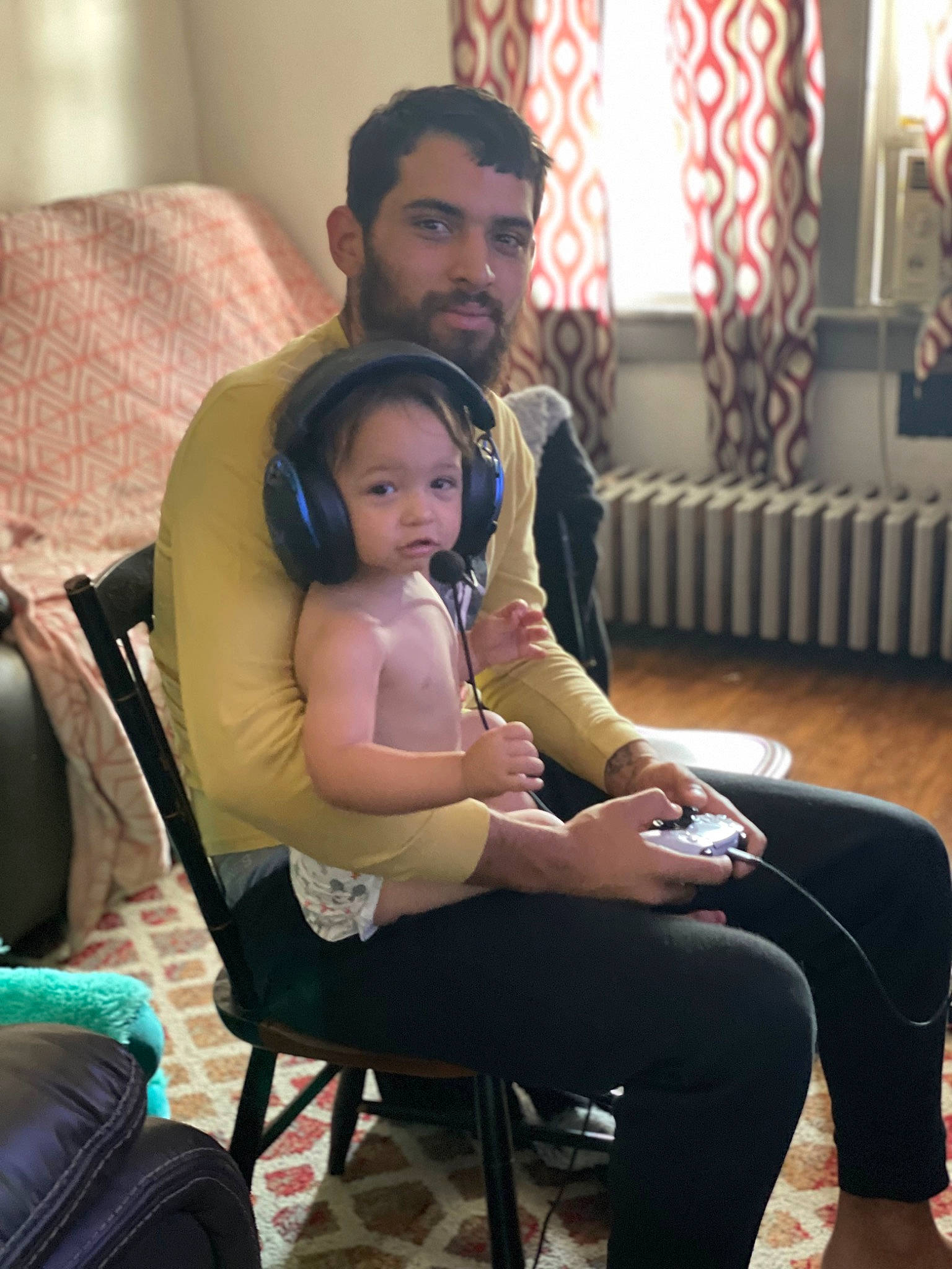 Mateo joined the competition — help win amazing prizes! beauty, chair, comfort, event, fashion, fun, furniture, hair, hairstyle, happy, human, interaction, joy, lap, leisure, living_room, people, person, shoulder, thigh