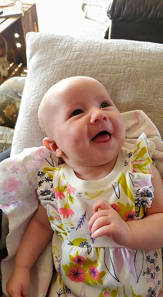 September joined the competition — help win amazing prizes! baby, baby_toddler_clothing, cheek, child, comfort, eye, face, happy, head, iris, lip, nose, person, pink, product, skin, sleeve, smile, textile, toddler