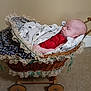 Embyrlea is registered to the contest to win money with this photo: baby, blanket, carpet, child, cozy, face, indoor, infant, lace, pattern, peaceful, plush, portrait, red_clothing, resting, sleeping, soft, stroller, vintage, wicker