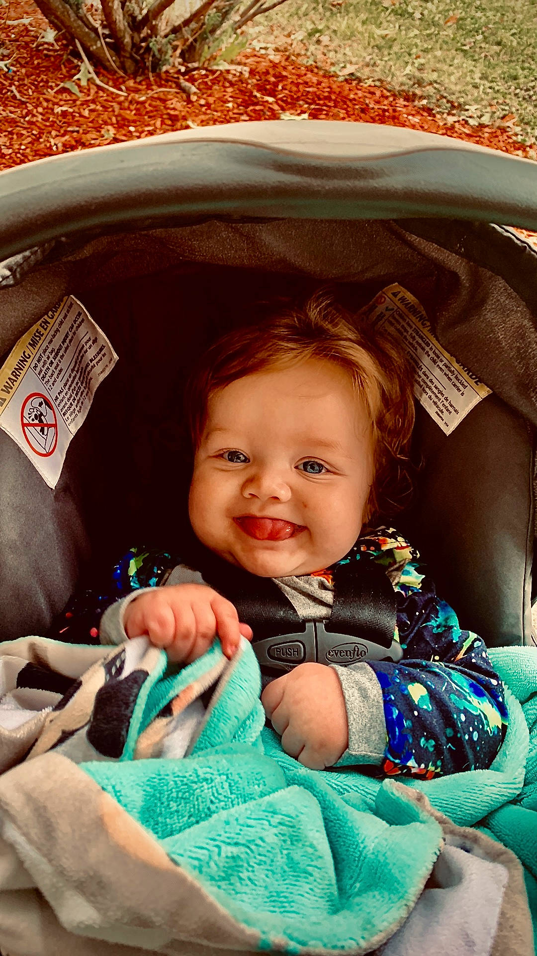 Carson is registered to the contest to win money with this photo: baby, baby_carriage, baby_products, baby_toddler_clothing, car_seat, cheek, child, comfort, eye, fun, hair, happy, head, iris, joy, person, sitting, skin, smile, snapshot