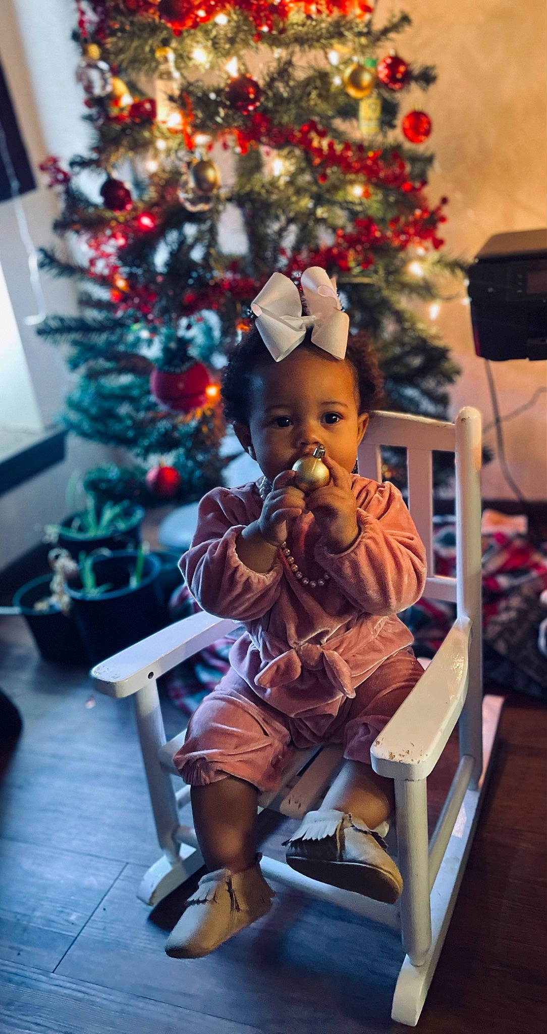 Georgia joined the competition — help win amazing prizes! child, christmas, christmas_decoration, christmas_ornament, christmas_tree, doll, event, fun, happy, hat, holiday, holiday_ornament, lap, leisure, ornament, person, sitting, toddler, toy, tree