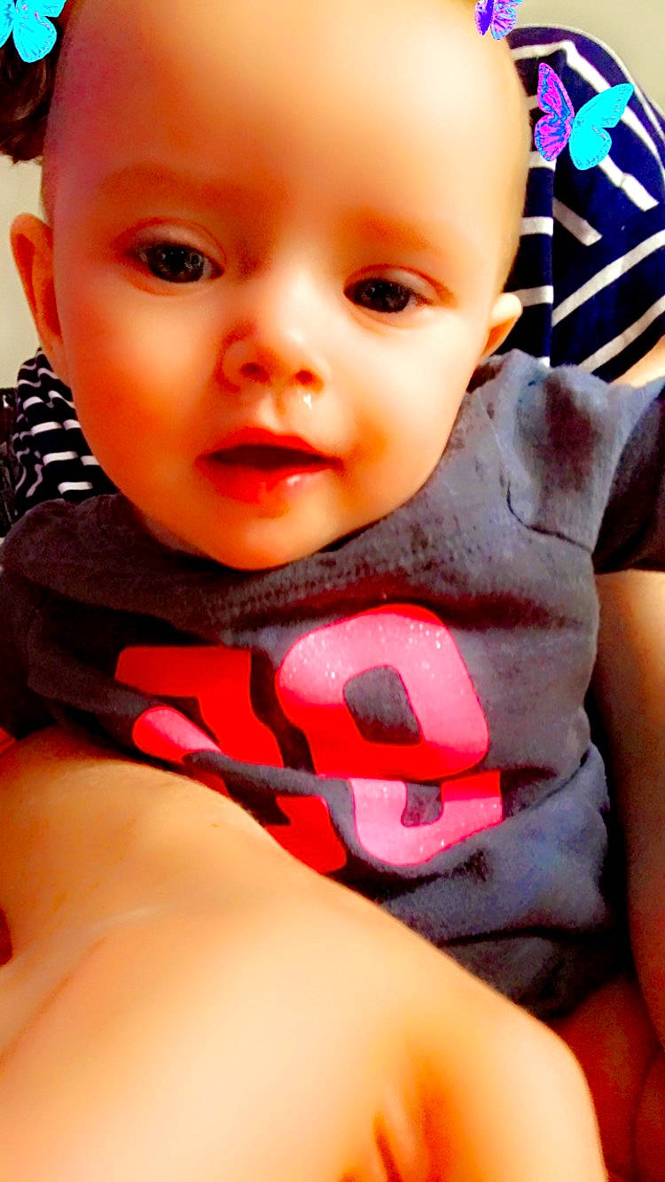 Maci joined the competition — help win amazing prizes! arm, baby, baby_toddler_clothing, cheek, child, eyelash, finger, happy, human_body, iris, lip, mouth, nail, neck, nose, pattern, person, pink, skin, sleeve