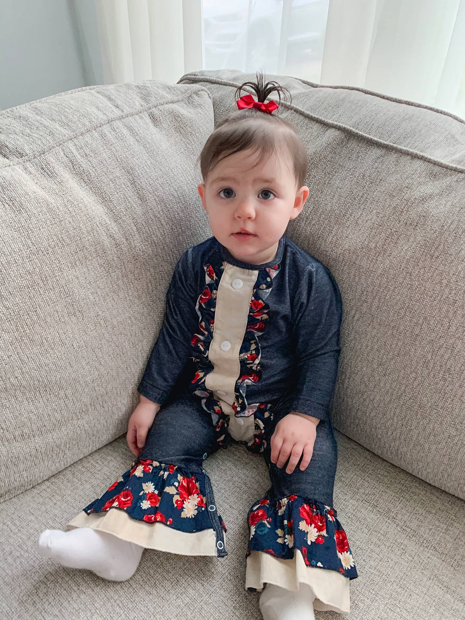 Ellia is registered to the contest to win money with this photo: baby, baby_toddler_clothing, child, clothing, design, dress, ear, footwear, outerwear, pattern, person, plaid, shoe, sitting, skin, sleeve, toddler