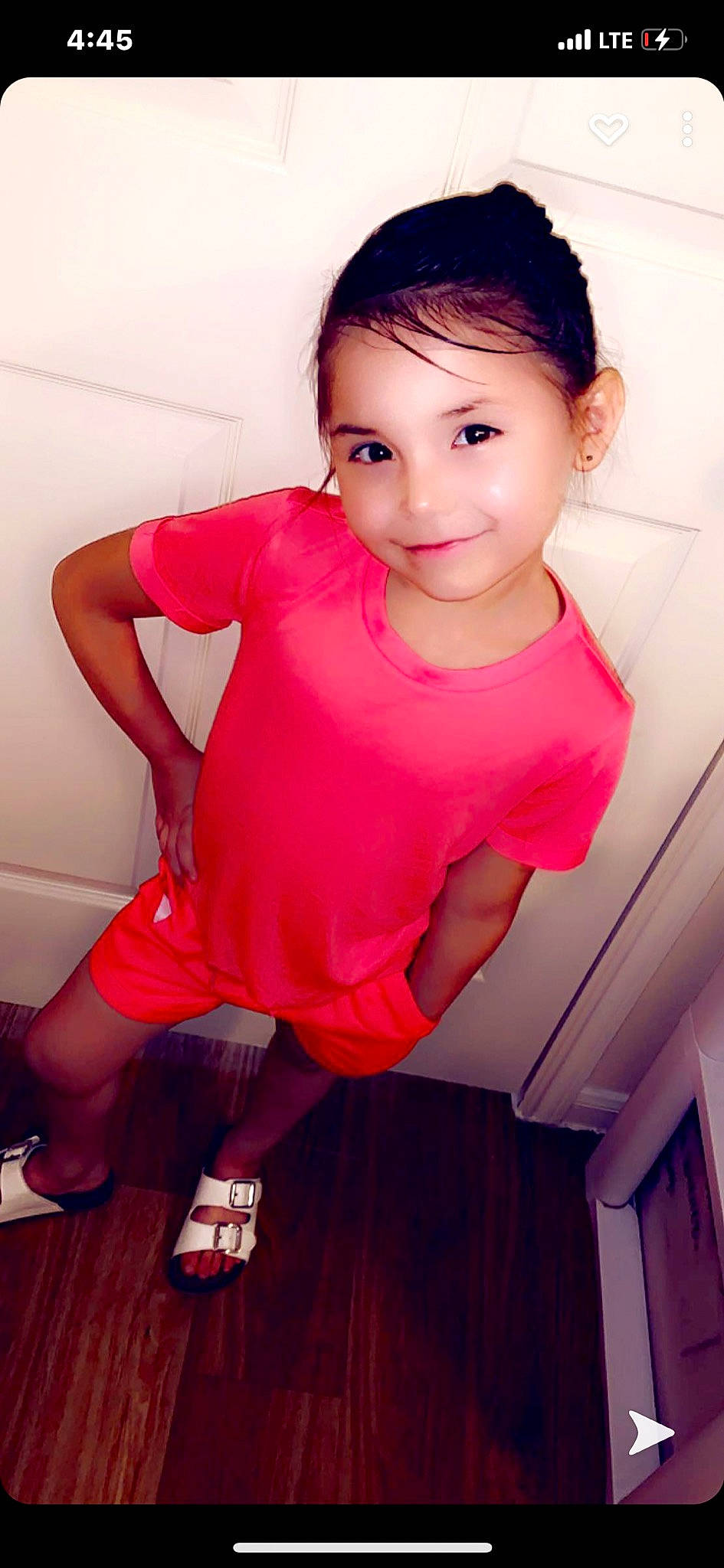 Kayleen is registered to the contest to win money with this photo: ankle, baby_toddler_clothing, calf, cheek, child_model, flip_flops, flooring, foot, human_leg, joint, joy, mouth, person, pink, sandal, shoe, shoulder, slipper, sock, thigh