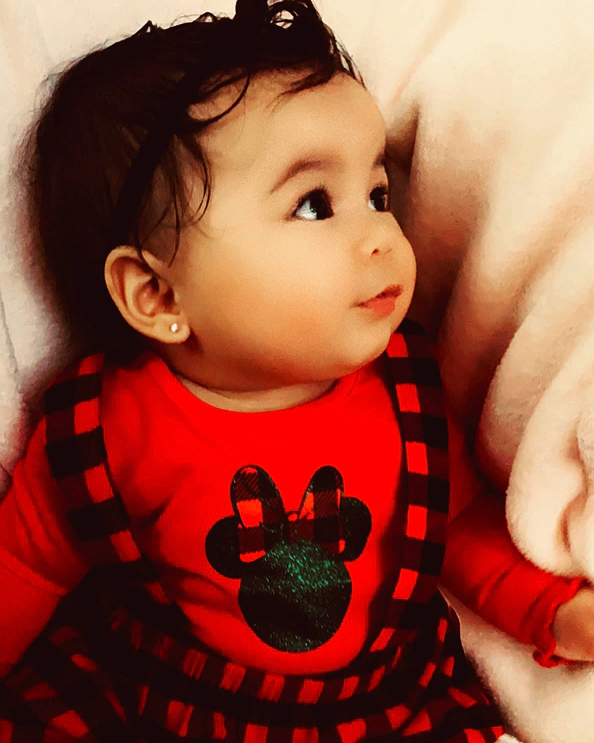 Alizee joined the competition — help win amazing prizes! baby, baby_toddler_clothing, black_hair, cheek, child, day_dress, design, dress, embellishment, eyelash, hair_accessory, lip, one_piece_garment, pattern, person, polka_dot, red, skin, toddler