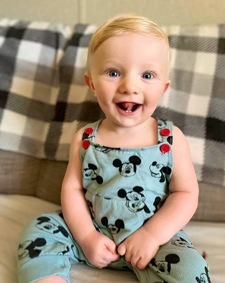Jasper joined the competition — help win amazing prizes! baby, baby_toddler_clothing, beauty, black, cheek, child, collar, day_dress, dress, happy, joy, one_piece_garment, pattern, person, plaid, sitting, skin, sleeve, smile, tartan
