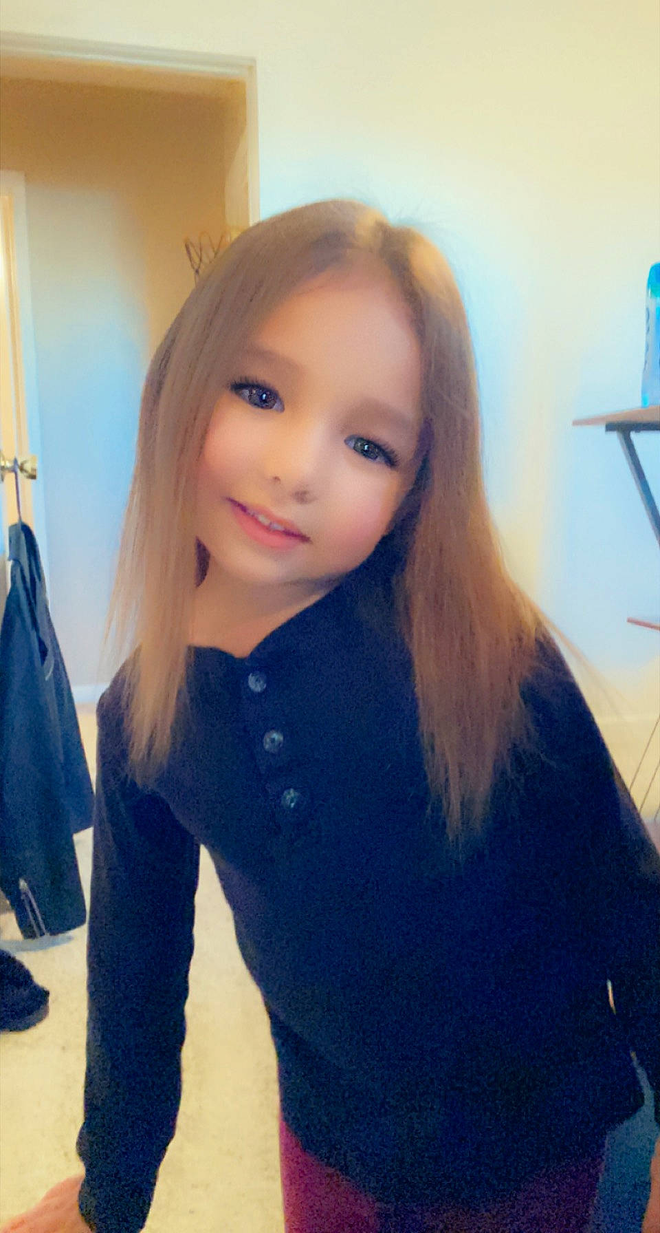 Arielle joined the competition — help win amazing prizes! blue, cool, eyebrow, eyelash, face, hair, hairstyle, happy, human, iris, joy, layered_hair, lighting, lip, luggage_and_bags, neck, person, shoulder, sleeve, smile