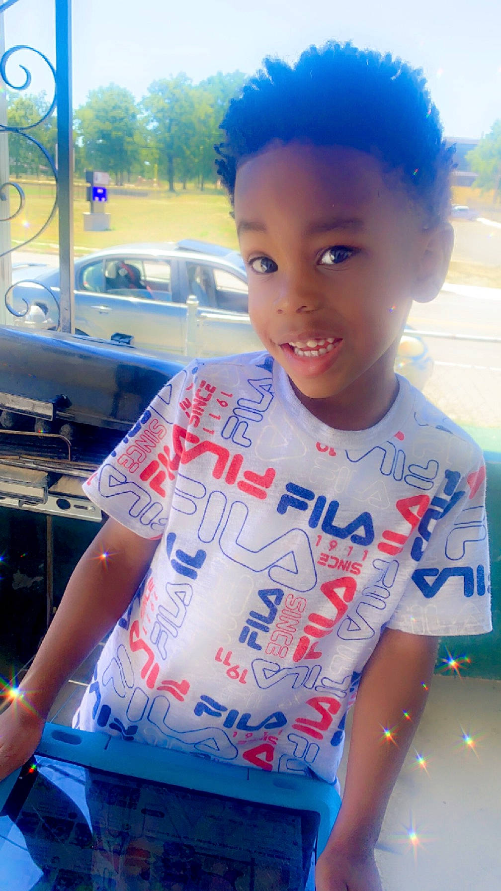 Tesean joined the competition — help win amazing prizes! automotive_exterior, black_hair, blue, bumper, child, cool, electric_blue, fun, hairstyle, happy, jewellery, joy, leisure, motor_vehicle, person, recreation, skin, smile, summer, t_shirt