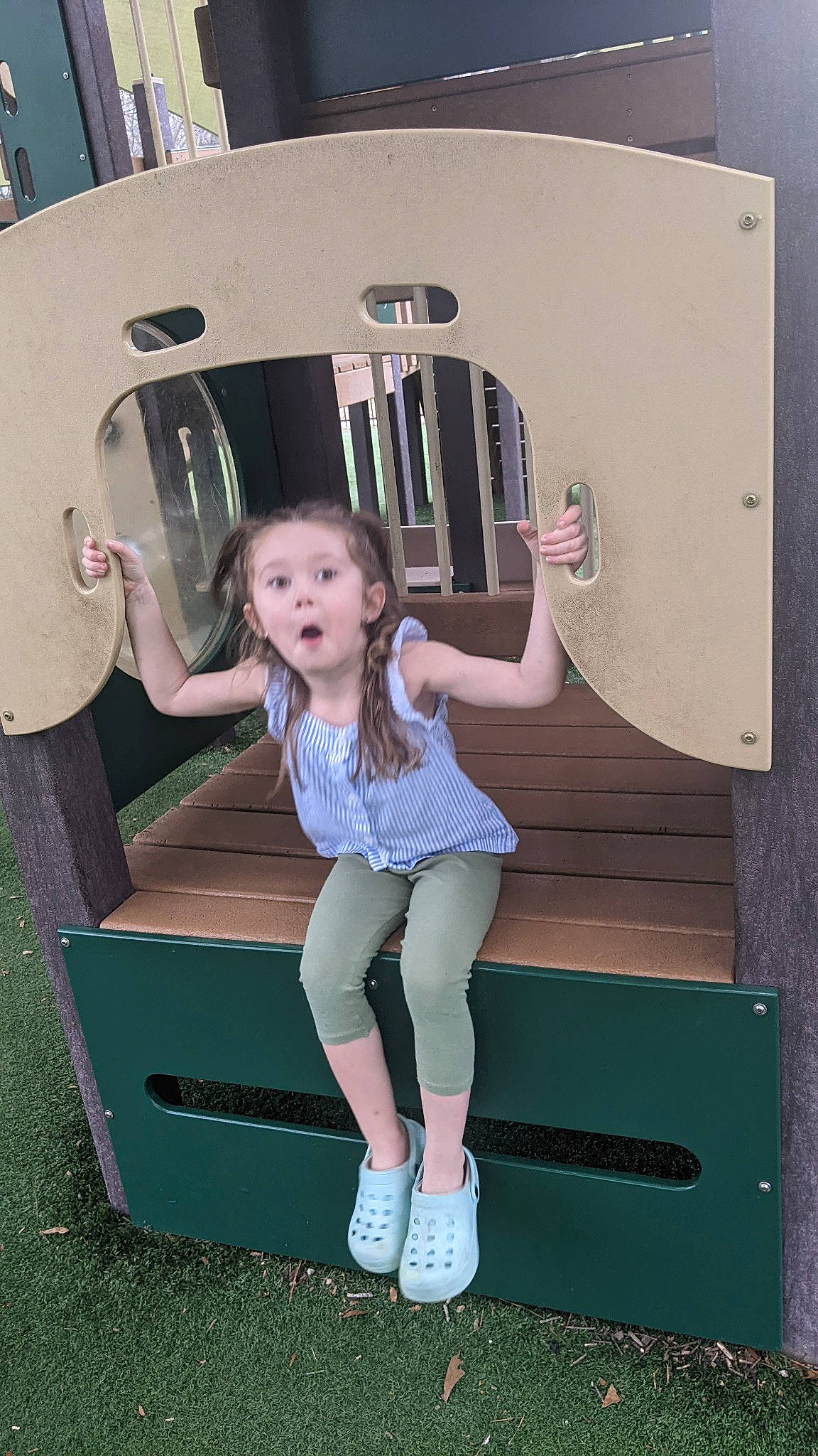 Raleigh joined the competition — help win amazing prizes! automotive_exterior, chair, fun, grass, human_leg, knee, leg, leisure, motor_vehicle, person, recreation, sandal, shorts, sneakers, sock, stairs, surprise, t_shirt, thigh, toddler