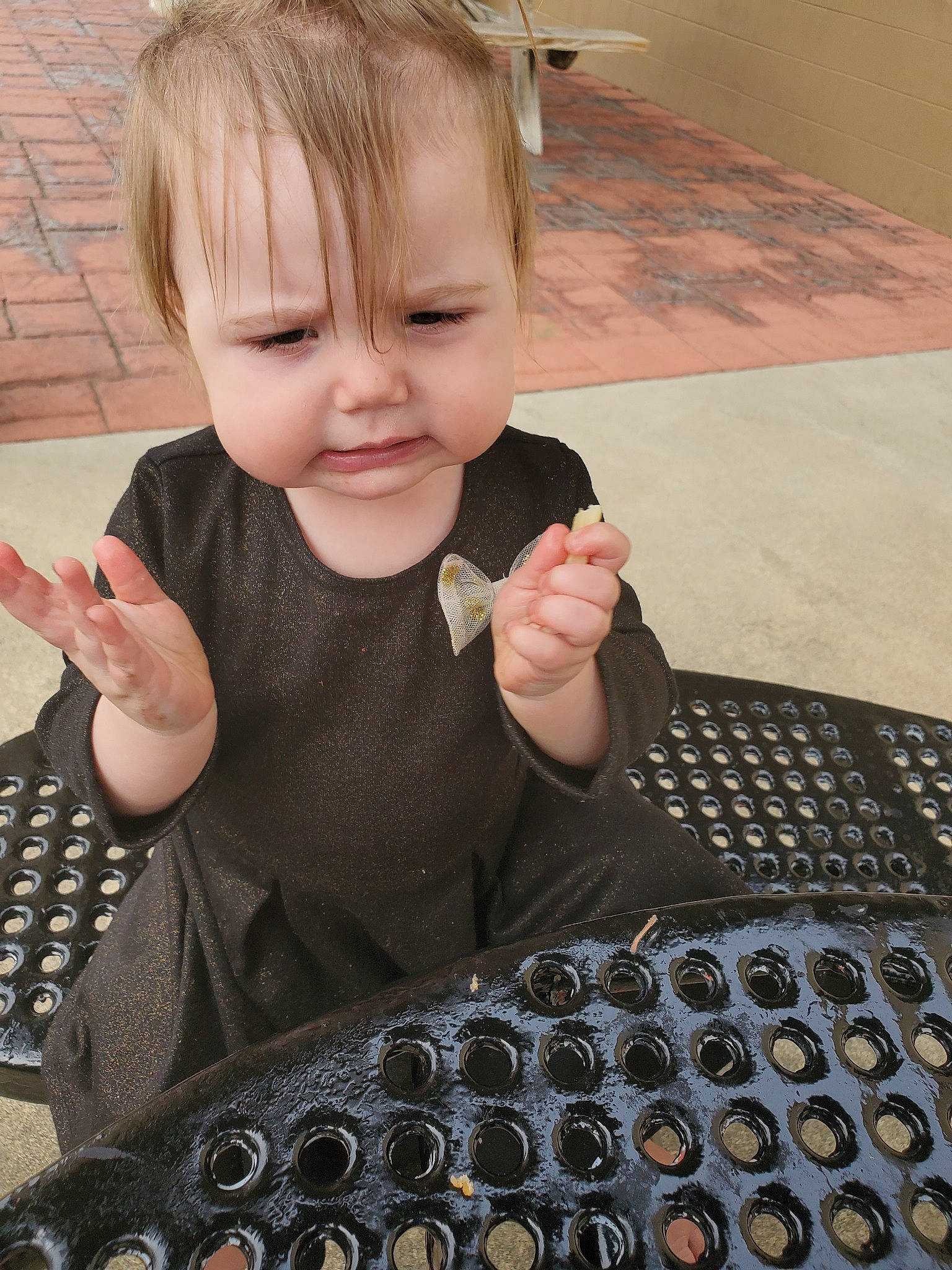 Aiyanna joined the competition — help win amazing prizes! child, cuisine, finger, hand, person, play, smile, thumb, toddler