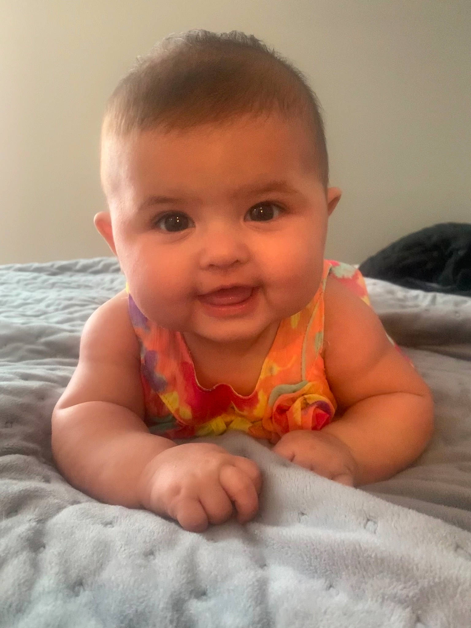 Skyler joined the competition — help win amazing prizes! baby, baby_toddler_clothing, cheek, chin, comfort, eye, eyebrow, finger, flooring, gesture, happy, human_body, iris, leg, lip, mouth, nose, person, skin, smile