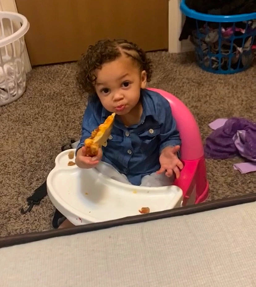 Ahmani joined the competition — help win amazing prizes! child, comfort_food, eating, meal, person, play, toddler